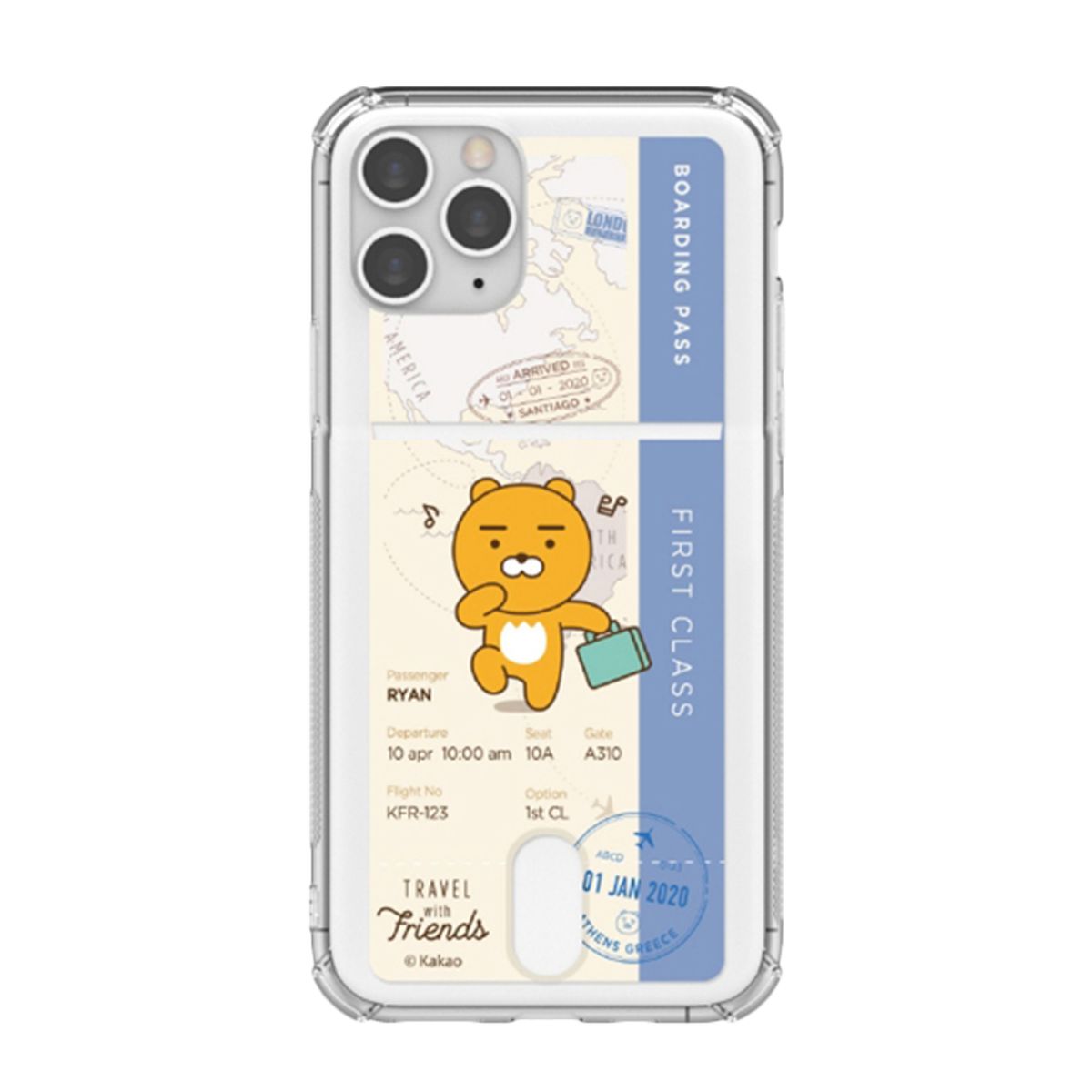 미스터마켓(MRMARKET) 카카오프렌즈 트래블 투명방탄 카드케이스 갤럭시 아이폰