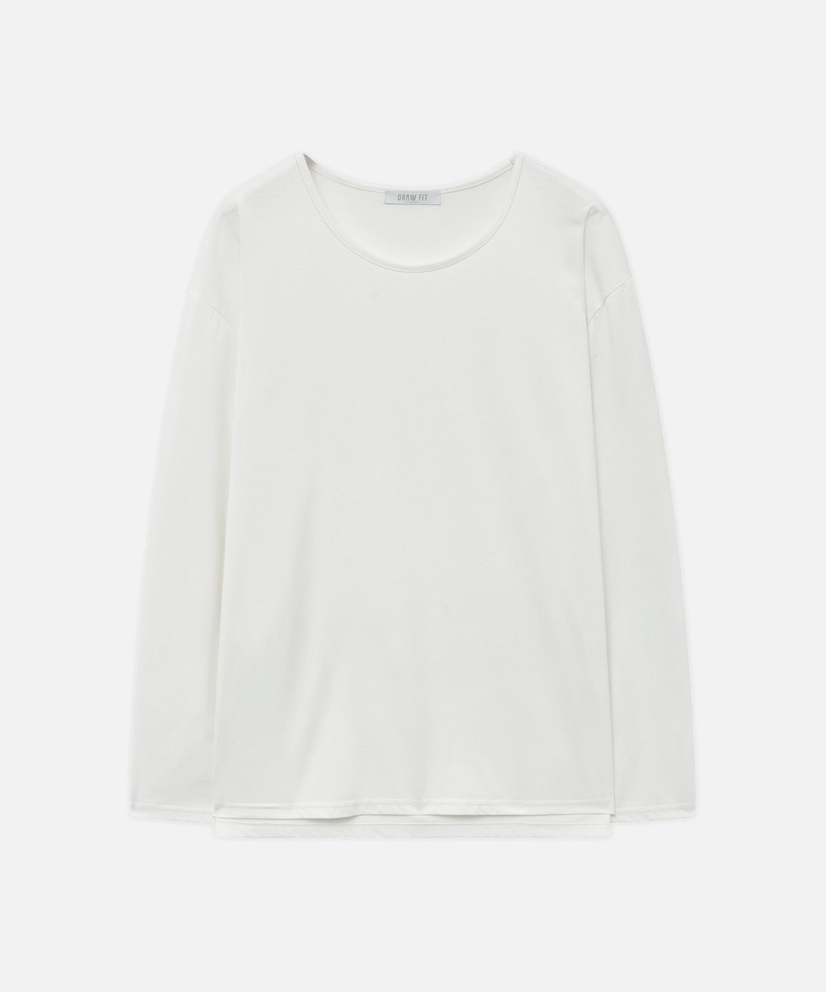 드로우핏(DRAW FIT) 실켓 코튼 U넥 롱슬리브 티셔츠 [WHITE]