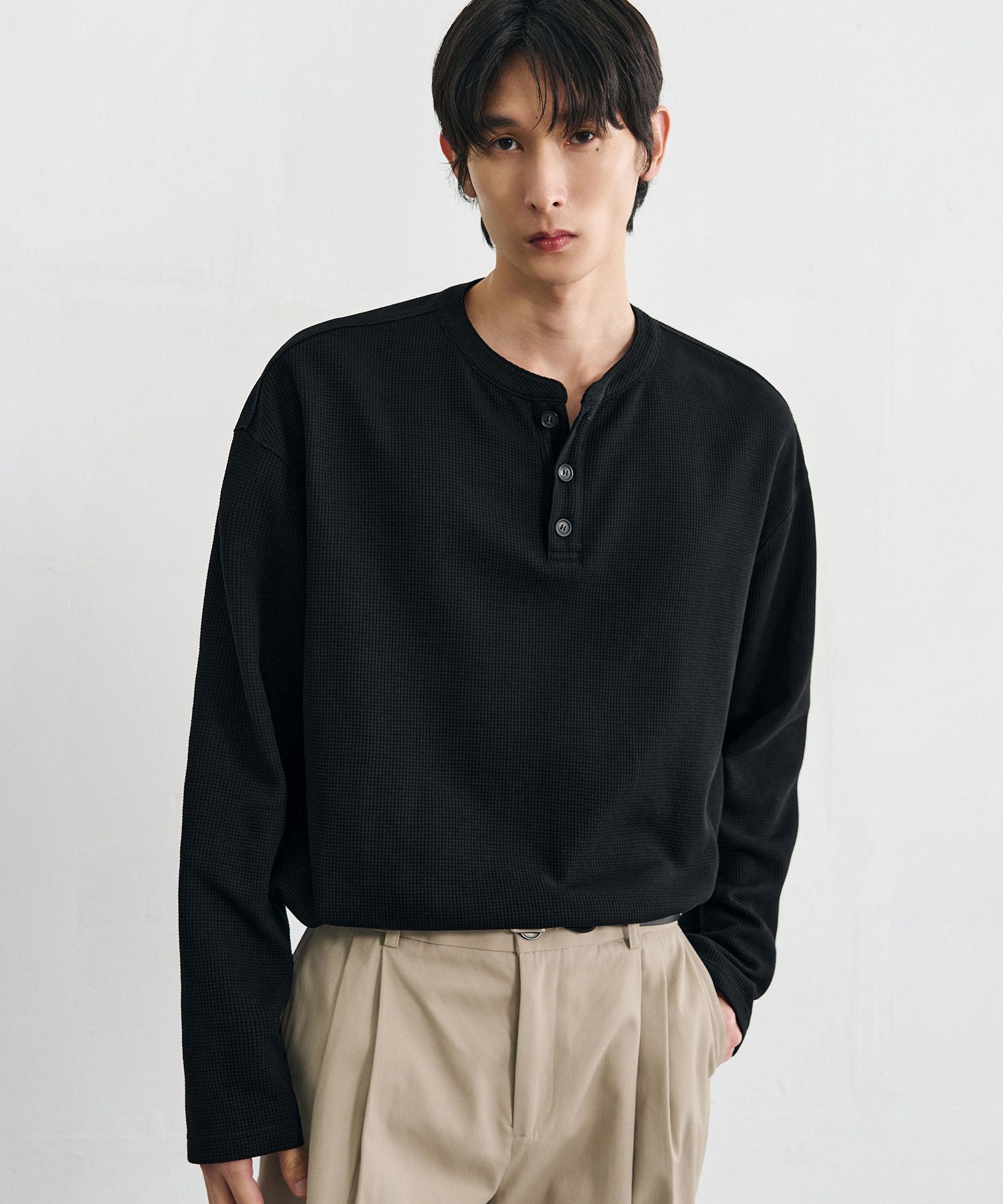 kinema waffle henley neck ブラック　サイズM 楽天市場】Kinema キネマ カットソー サイズ:L 23SS 受注販売品