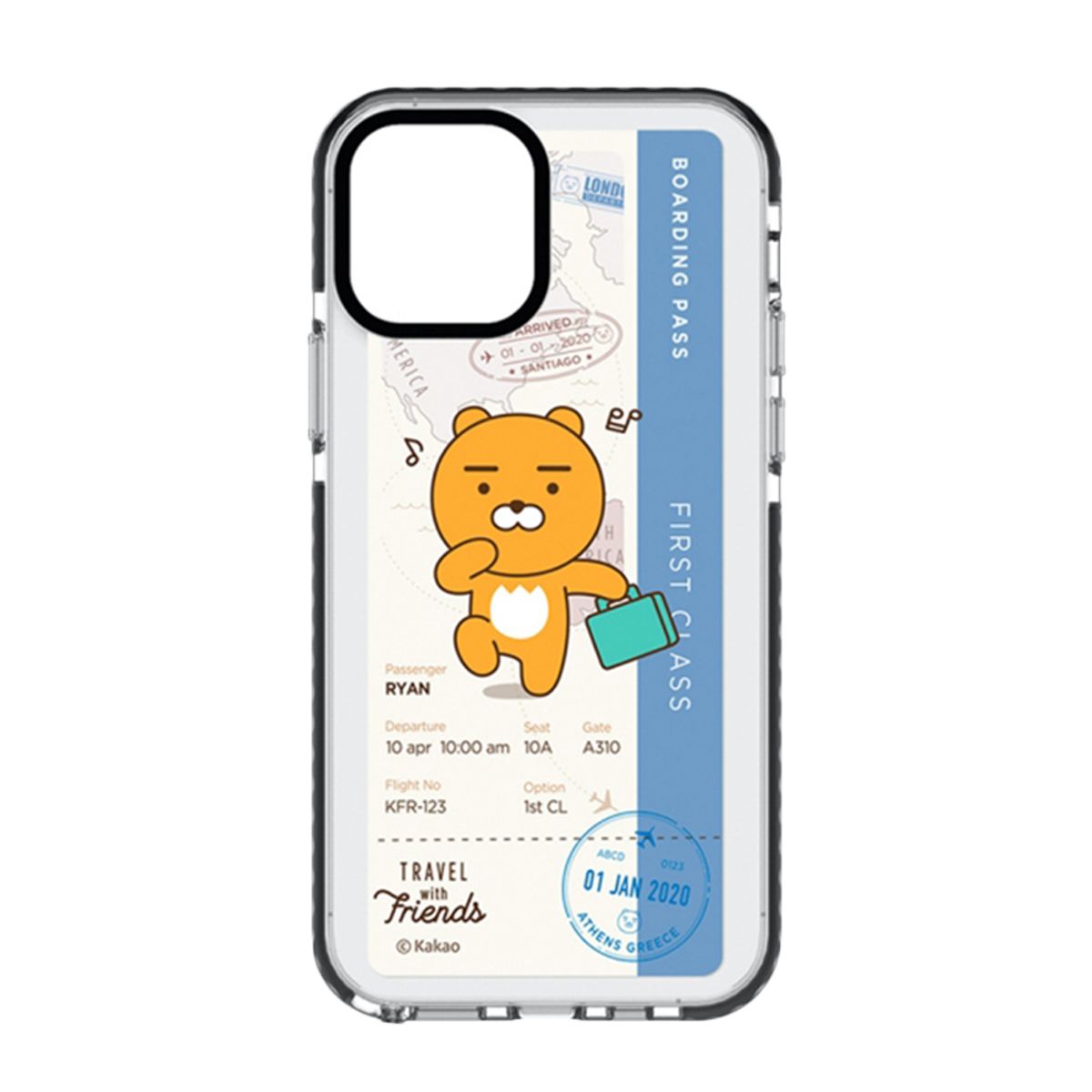 미스터마켓(MRMARKET) 카카오프렌즈 트래블 투명 라인케이스 갤럭시 아이폰