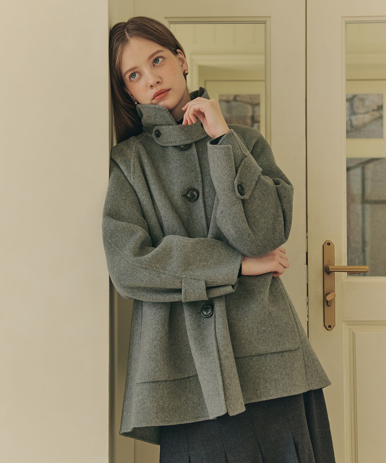 MUSINSA | ZERO STREET [4 colors] Handmade A-line wool half coat