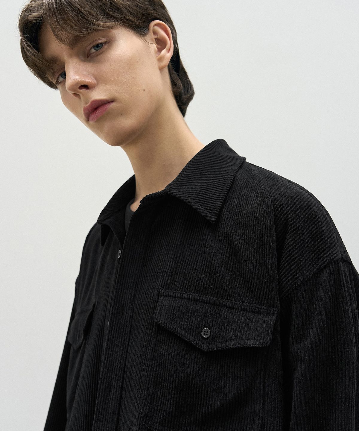 드로우핏(DRAW FIT) 오버사이즈 코듀로이 알렉스 셔츠 [BLACK]