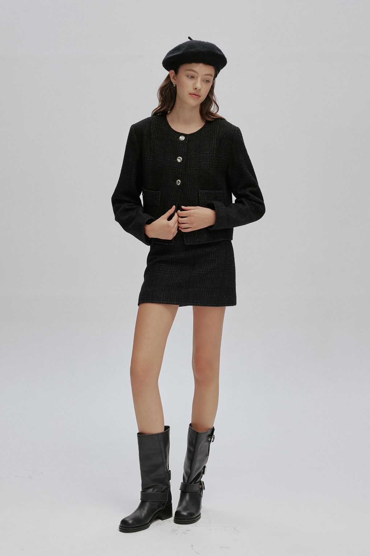 애프터아워즈(AFTERHOURS) CLASSIC WOOL MINI SKIRT (CHECK)