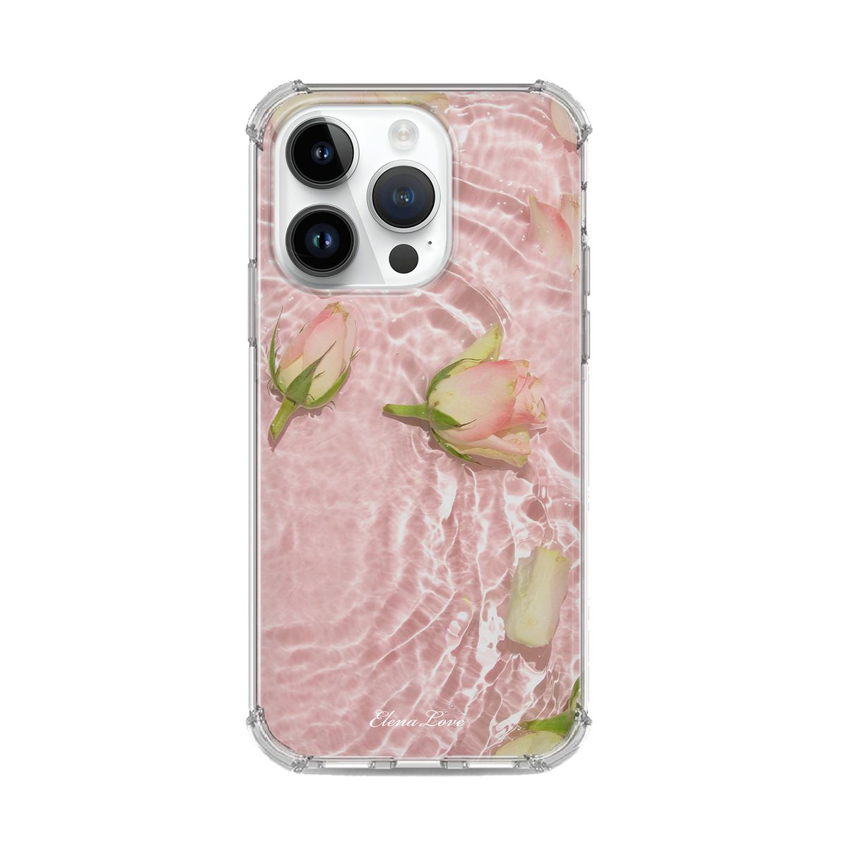 엘레나 러브(ELENALOVE) [Clear case] Pink rose water 클리어케이스