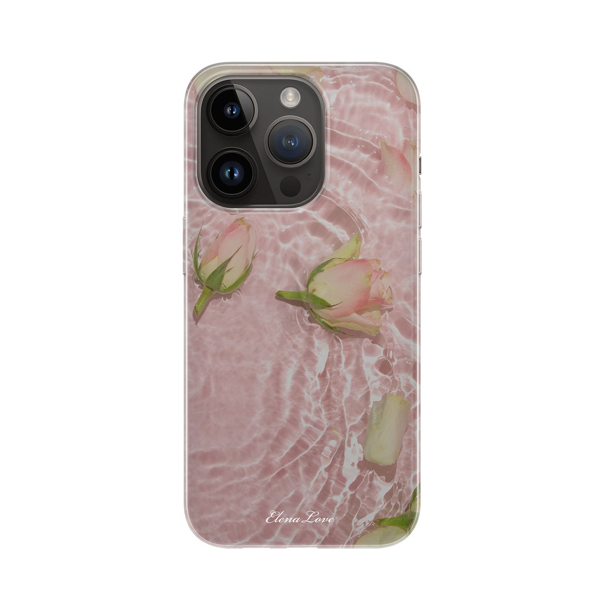 엘레나 러브(ELENALOVE) [Clear case] Pink rose water 클리어케이스
