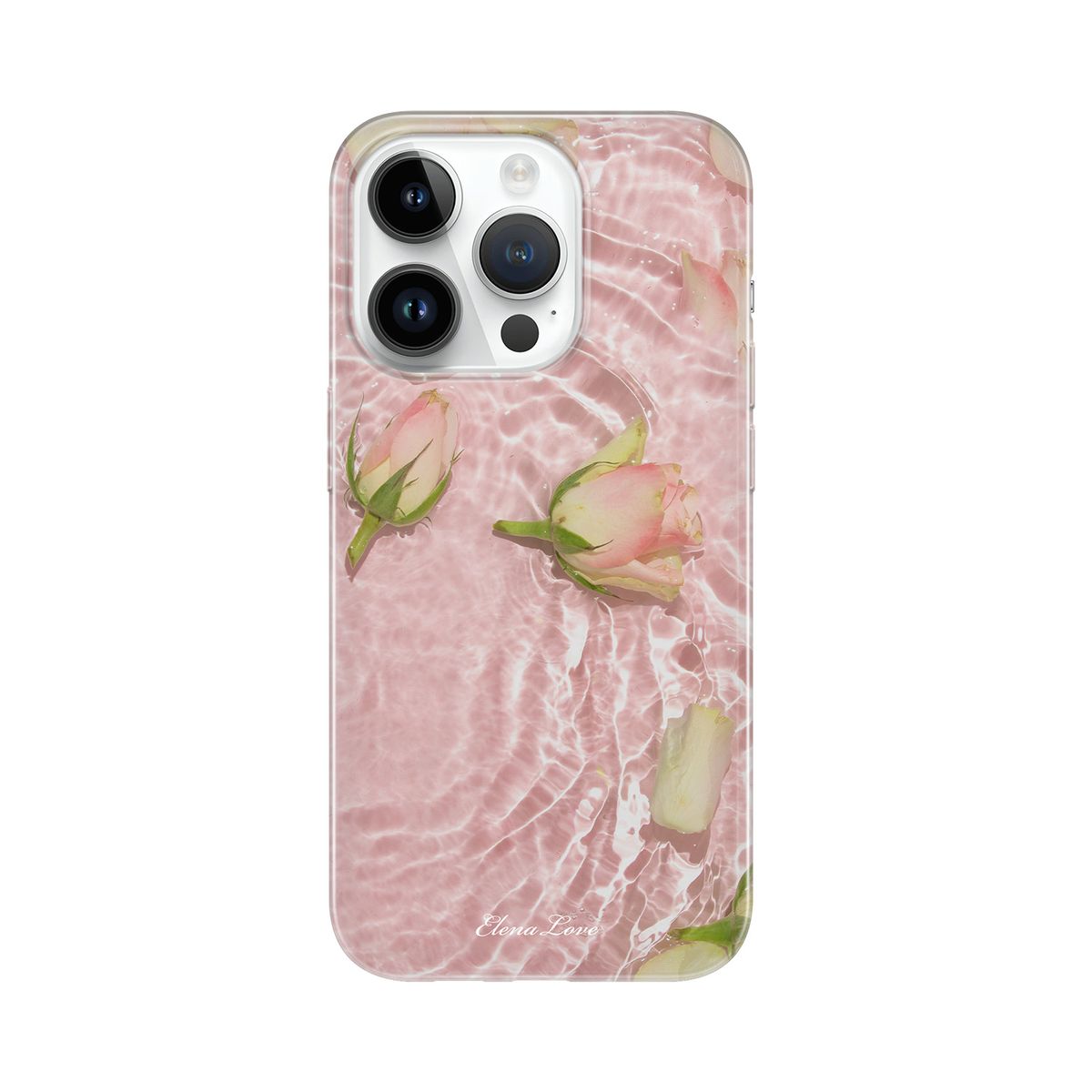 엘레나 러브(ELENALOVE) [Clear case] Pink rose water 클리어케이스