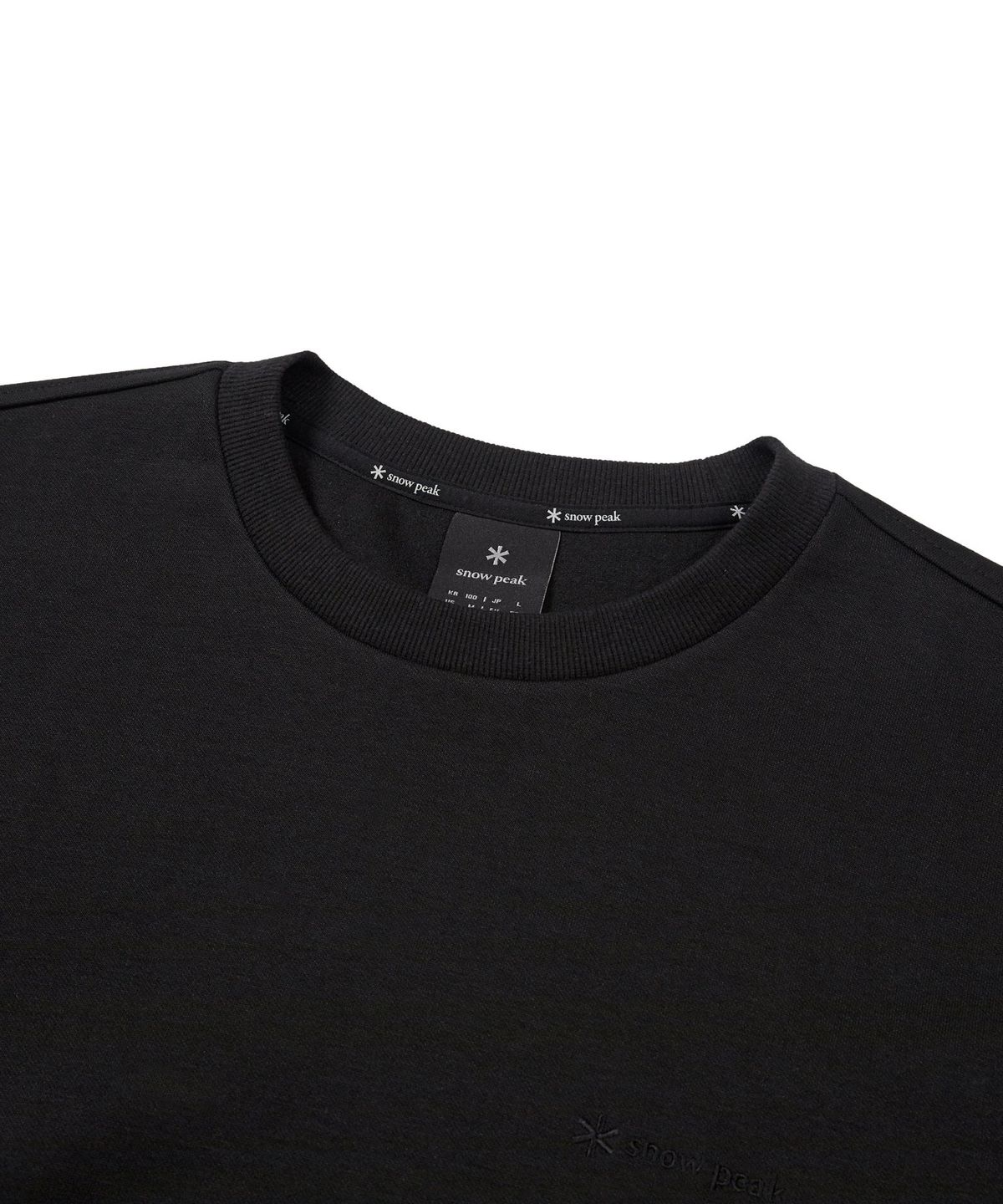스노우피크 어패럴(SNOWPEAK APPAREL) 카라 그래픽 맨투맨 (S24FMFHT34) Black