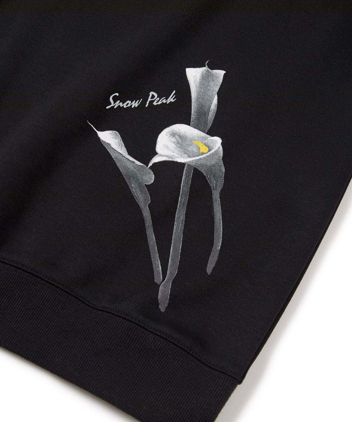 스노우피크 어패럴(SNOWPEAK APPAREL) 카라 그래픽 후드 티셔츠 (S24FMFHD34) Black
