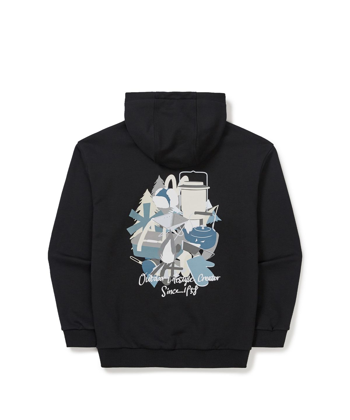 스노우피크 어패럴(SNOWPEAK APPAREL) [스노우피크 X 성낙진] 기어 그래픽 후드 티셔츠 (S24FMFHD36) Black