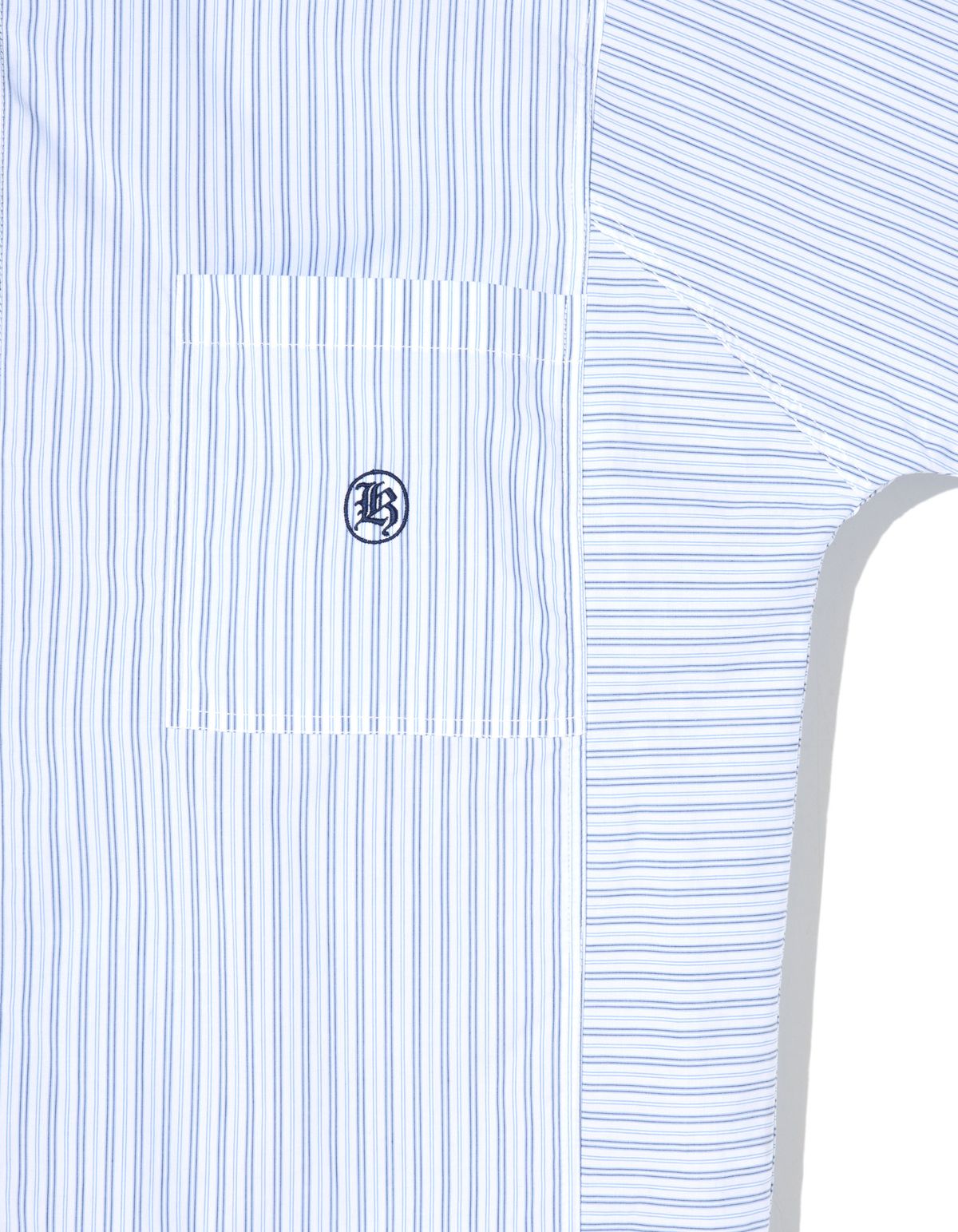 로어즈(LORES) Paneled Stripe Shirts - White