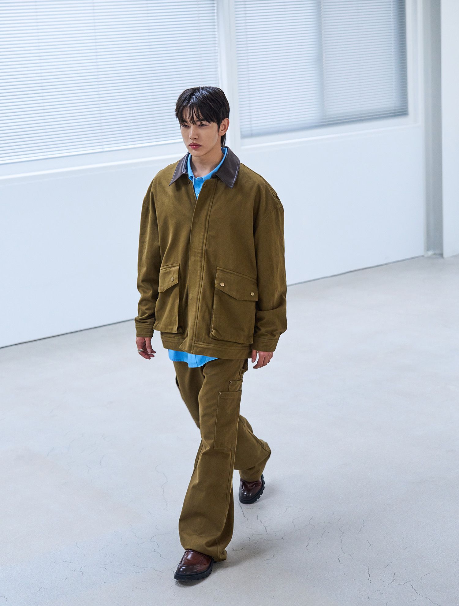 ★GENERAL IDEA★ UNISEX loose fit work jacket [OLIVE KHAKI] MUSINSA | GENERAL IDEA Loose fit work jacket [OLIVE KHAKI