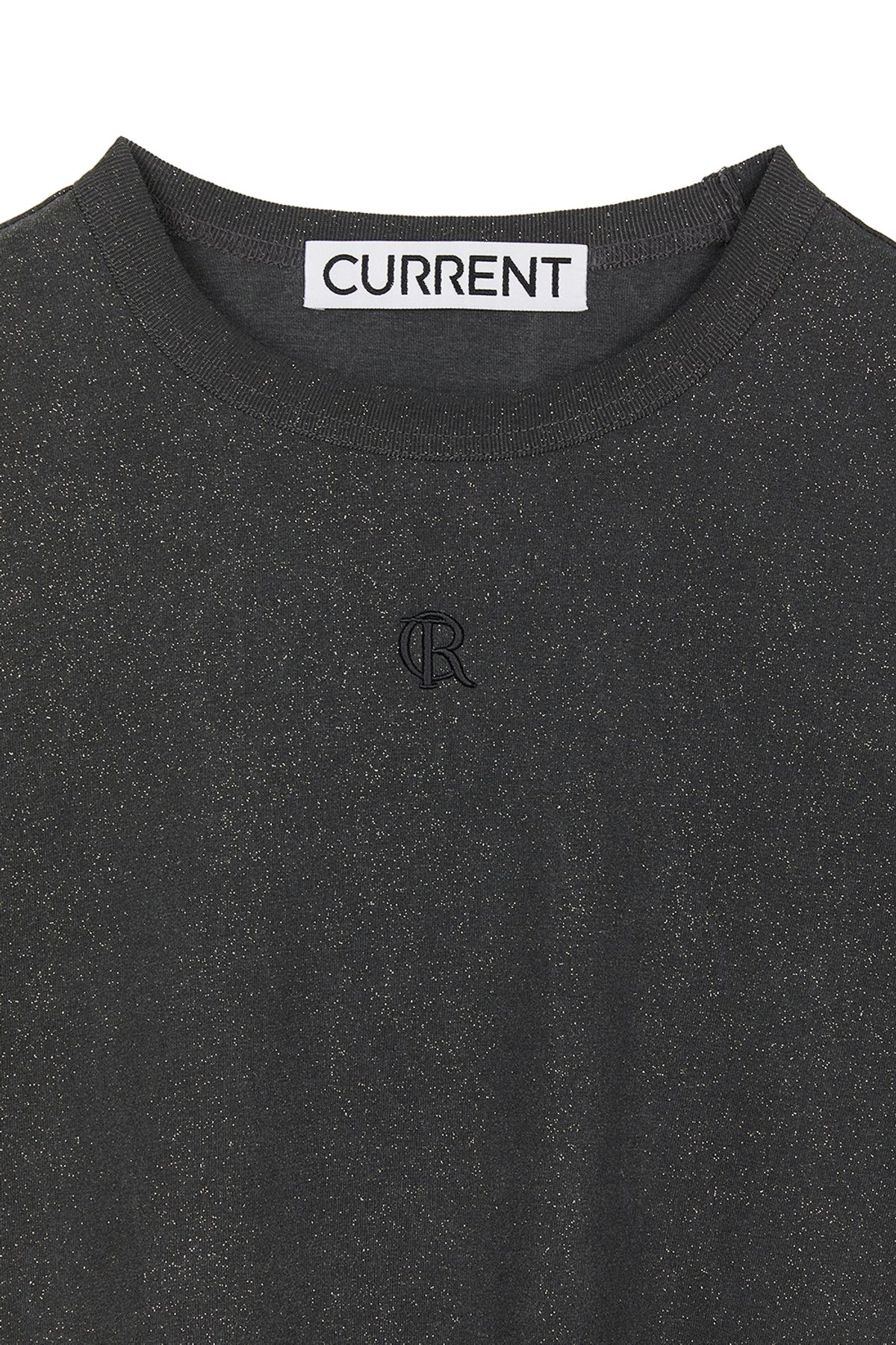 커렌트(CURRENT) 글리터 워싱 숏슬리브 [차콜]