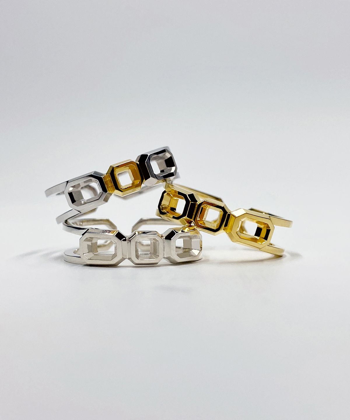 쿠도스(KUDOS) Interlocking Triple Octagon Ring