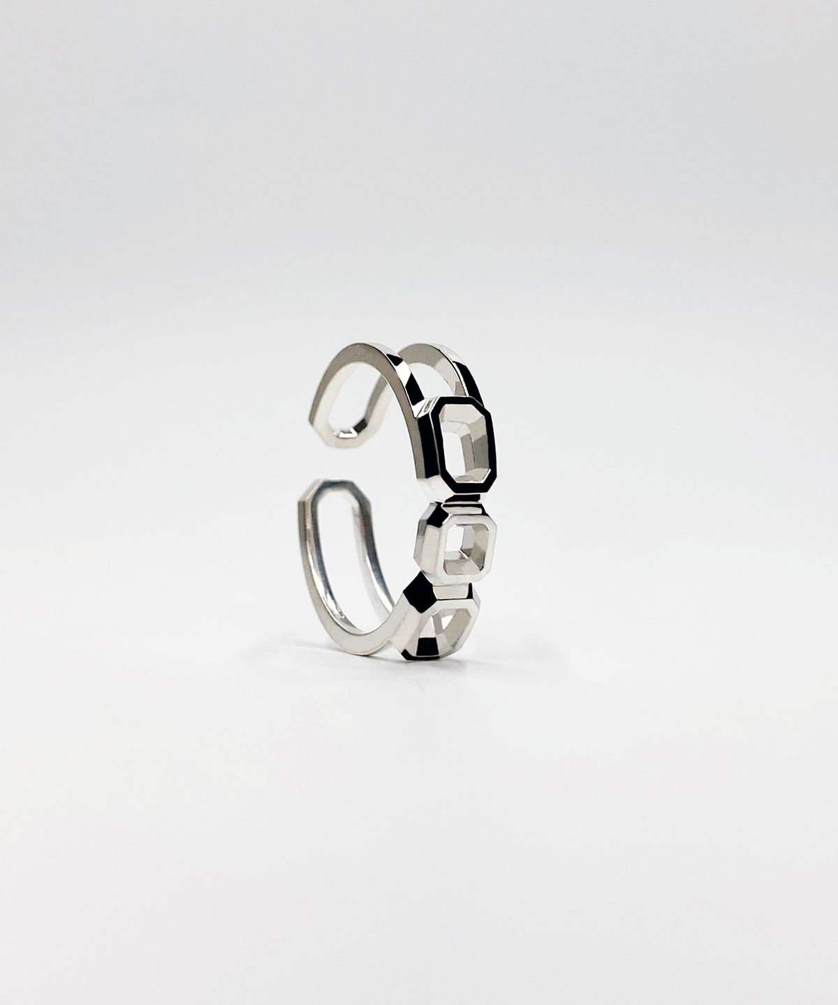 쿠도스(KUDOS) Interlocking Triple Octagon Ring