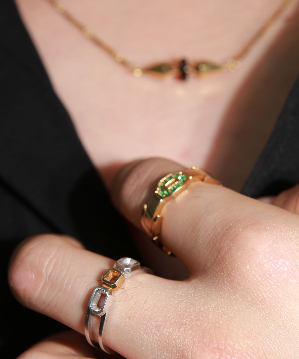 쿠도스(KUDOS) Interlocking Triple Octagon Ring