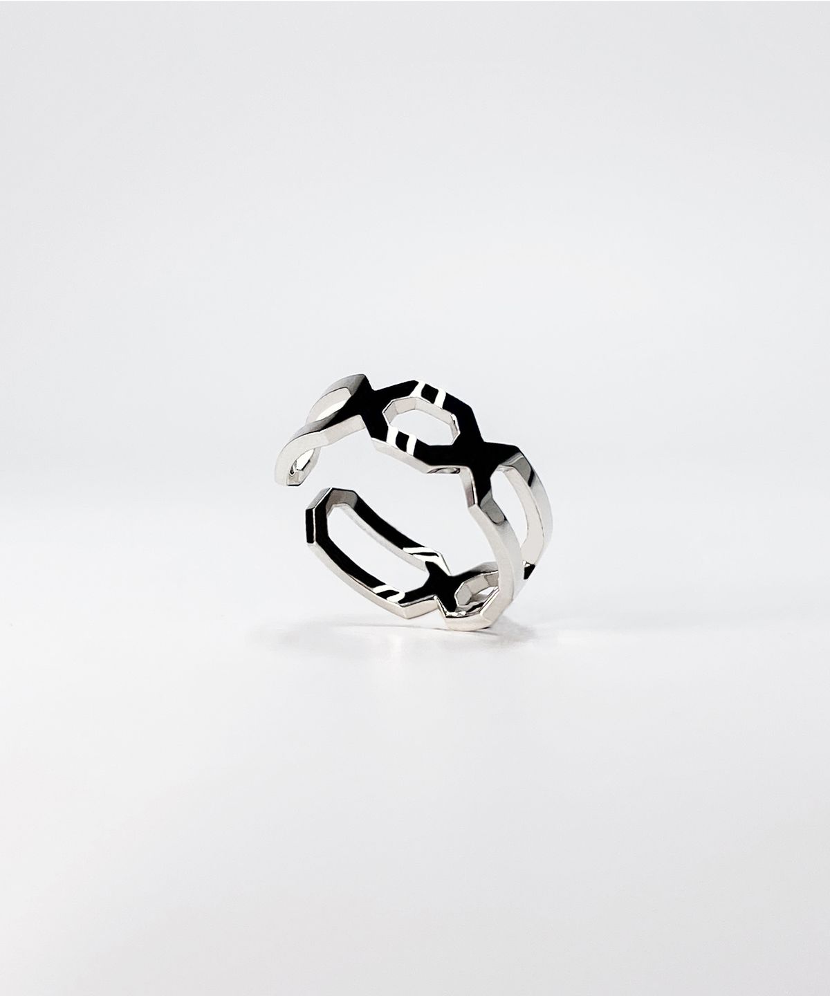 쿠도스(KUDOS) Interlocking Triple Octagon Ring (Thin Ver.)