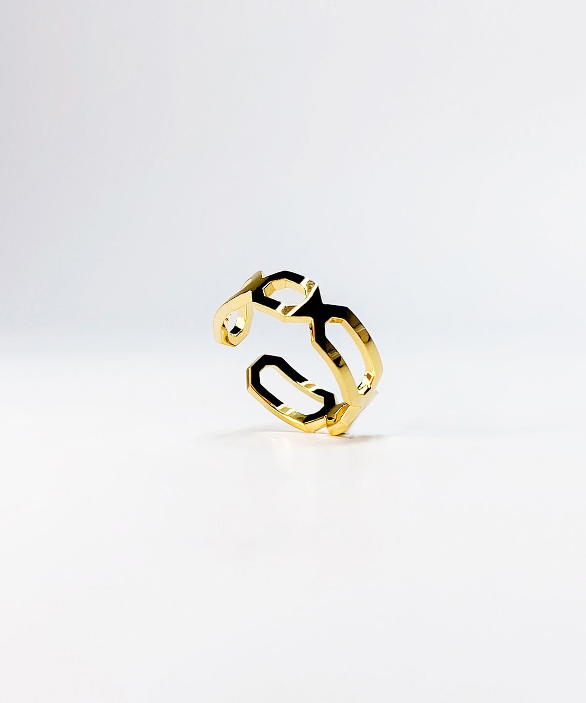쿠도스(KUDOS) Interlocking Triple Octagon Ring (Thin Ver.)