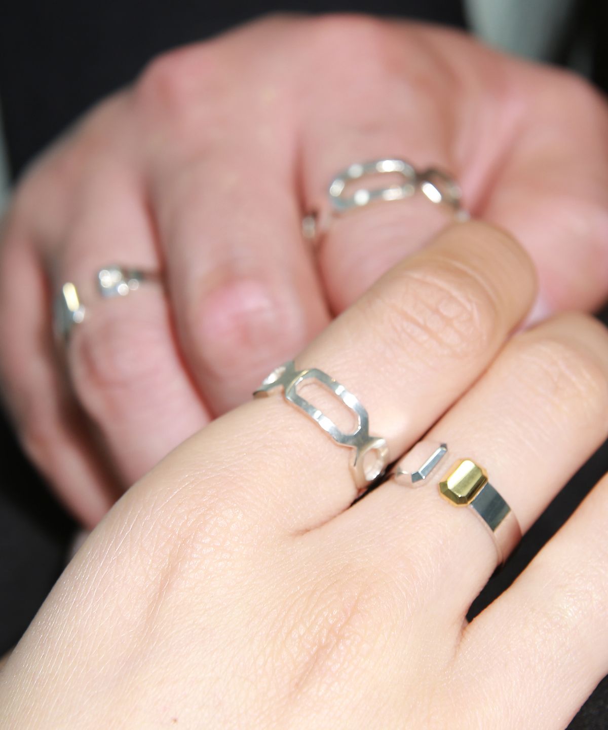쿠도스(KUDOS) Interlocking Triple Octagon Ring (Thin Ver.)