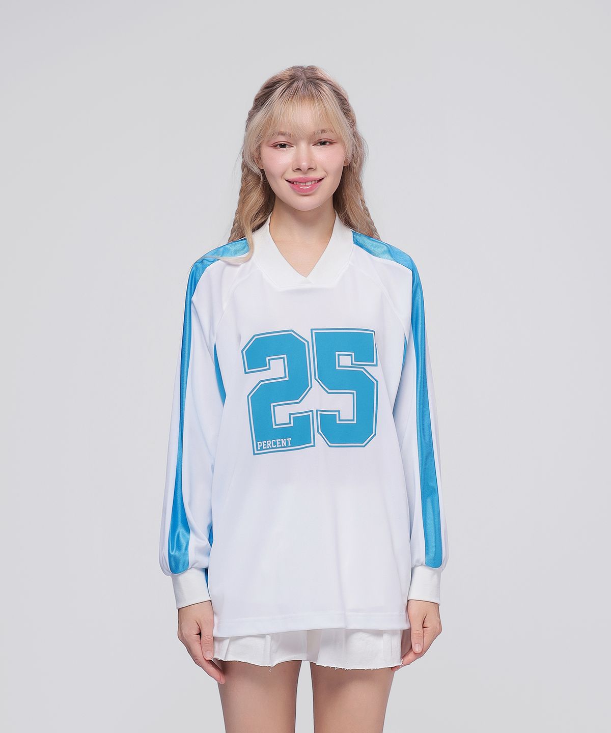 이십오퍼센테이지(25PERCENTAGE) 25P 넘버 블록코어 긴팔 티셔츠 25B41220BL