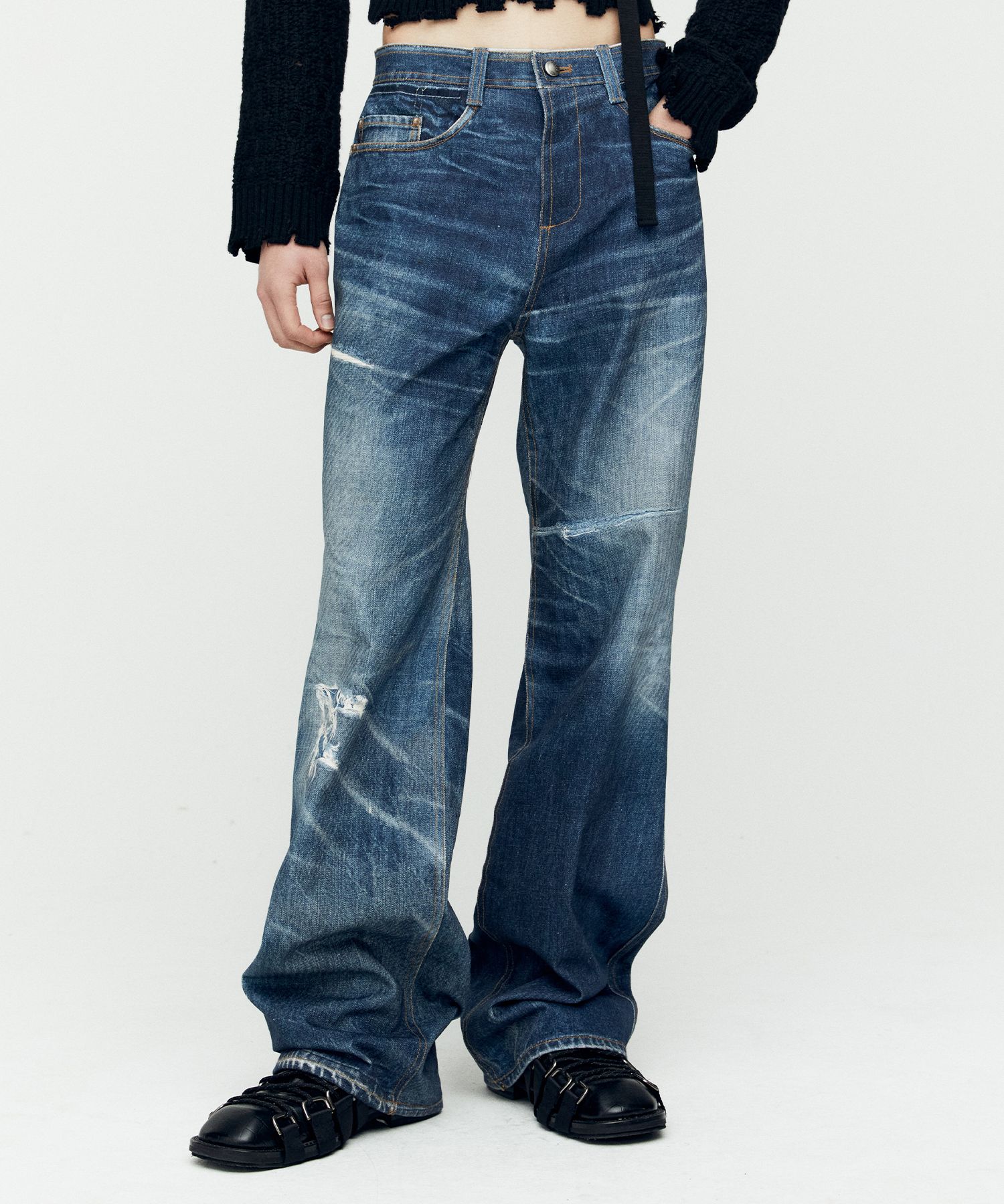 Ameri TROMPE L′OEIL DENIM PANTS Trompe-l'œil Denim — Culleyandrew