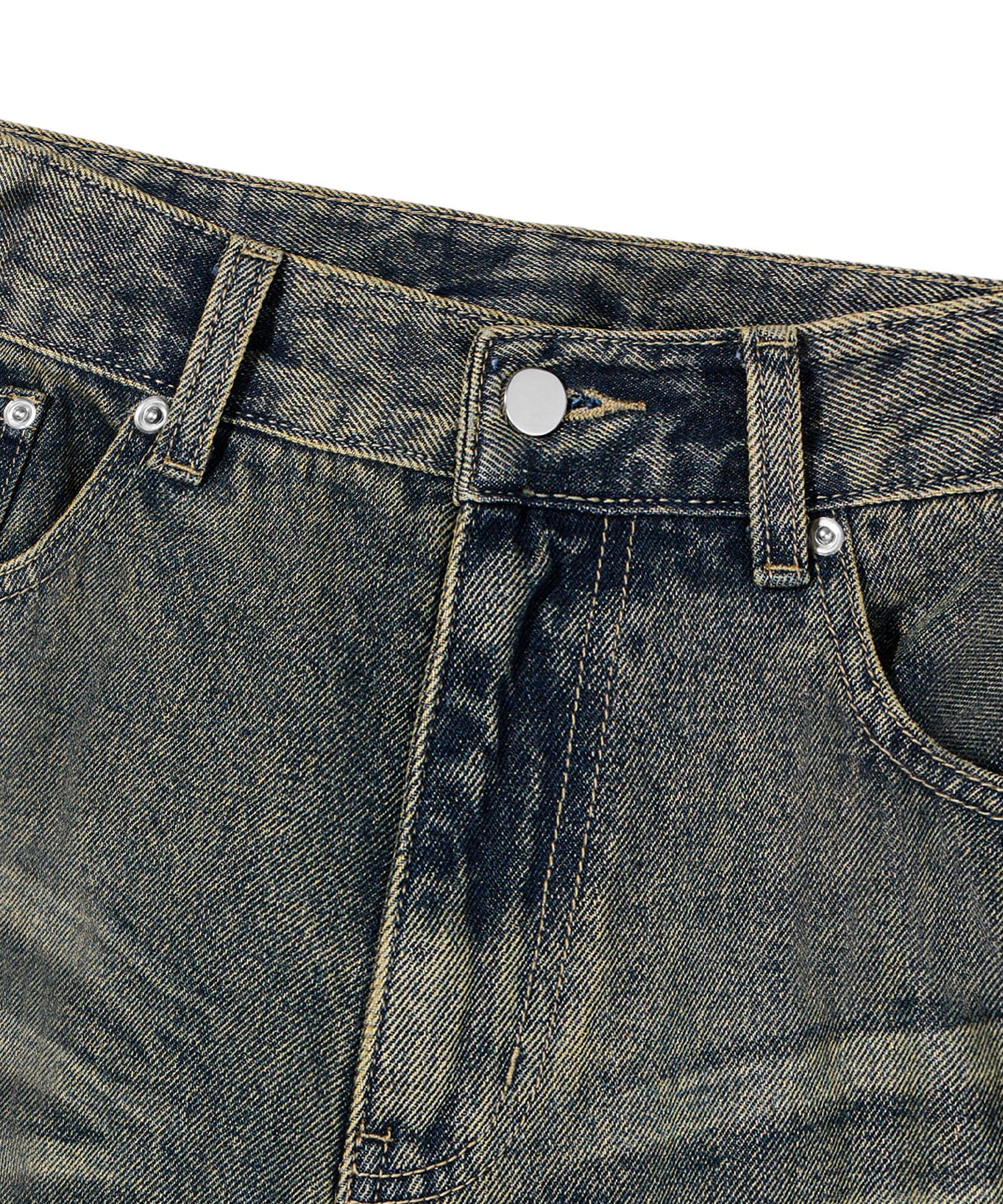 ★TRILLION★ Brightening crack washed denim pants SAND BLUE MUSINSA | TRILLION Brightening Crack Washing Denim Pants