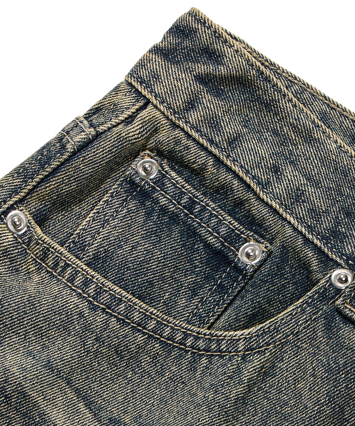 MUSINSA | TRILLION Brightening Crack Washing Denim Pants