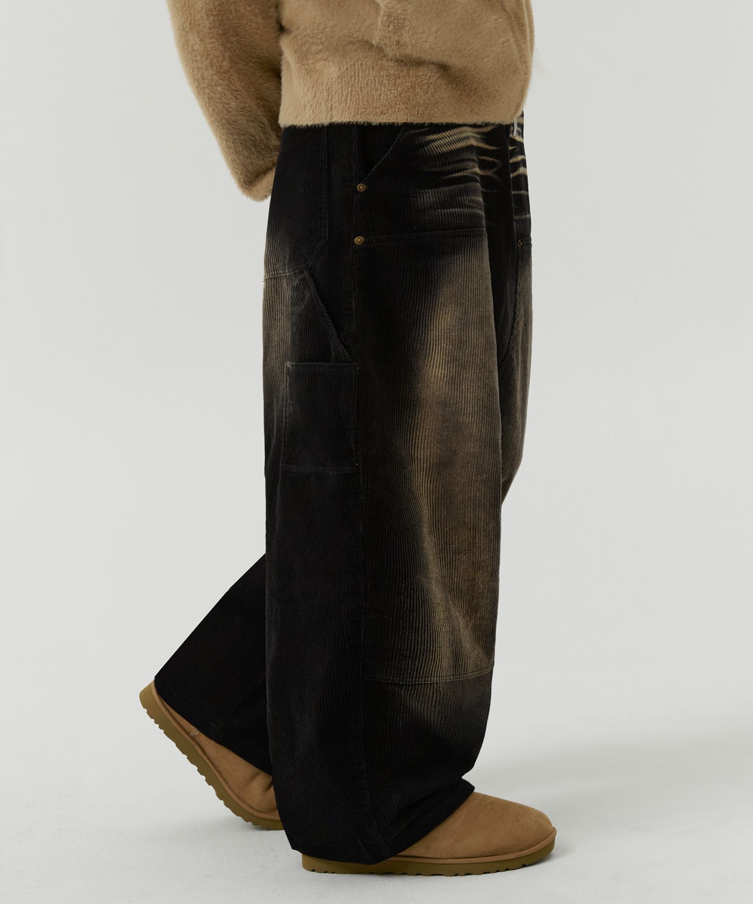 ★TRILLION★ Vintage Washed Carpenter Corduroy Pants KHAKI B MUSINSA | TRILLION Vintage Washed Carpenter Corduroy Pants