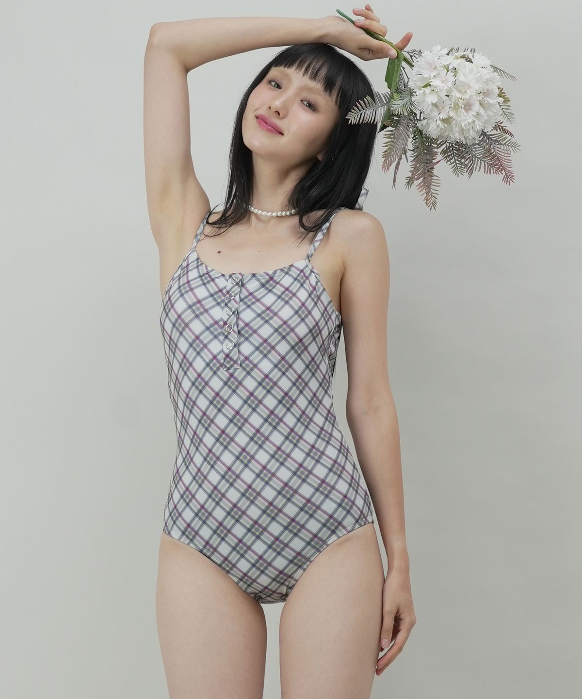 떨스티클럽(THIRSTYCLUB) Kate check swimsuit - Light green