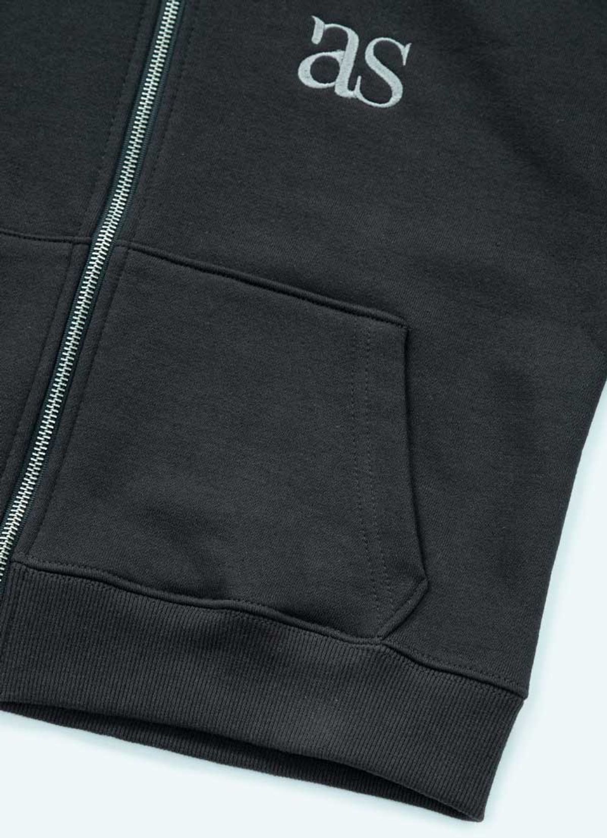 애즈온(ASON) BASIC TRAINING HOOD ZIP-UP / CHARCOAL