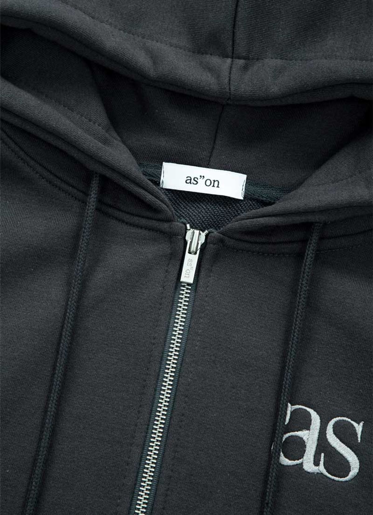 애즈온(ASON) BASIC TRAINING HOOD ZIP-UP / CHARCOAL