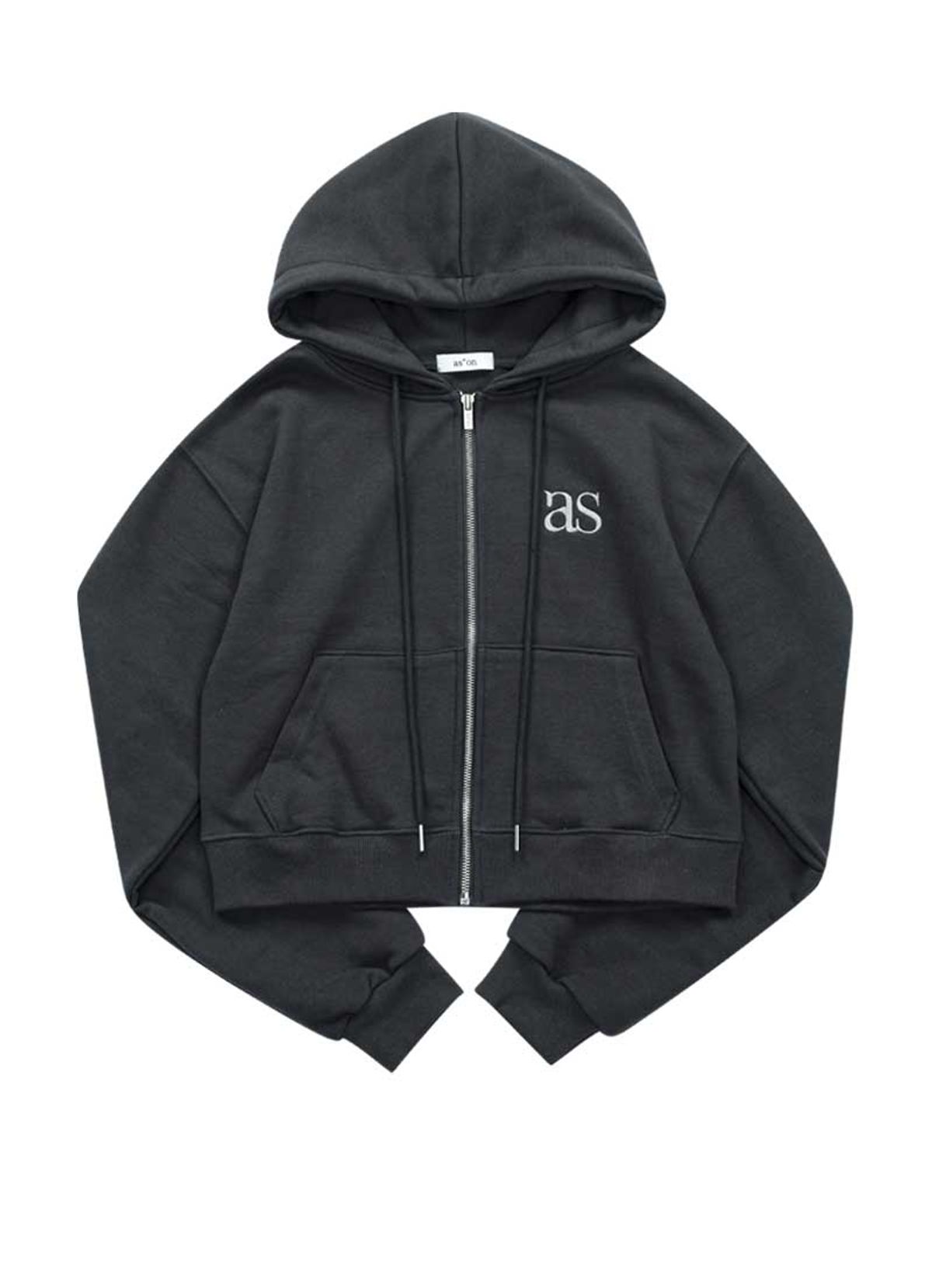 애즈온(ASON) BASIC TRAINING HOOD ZIP-UP / CHARCOAL