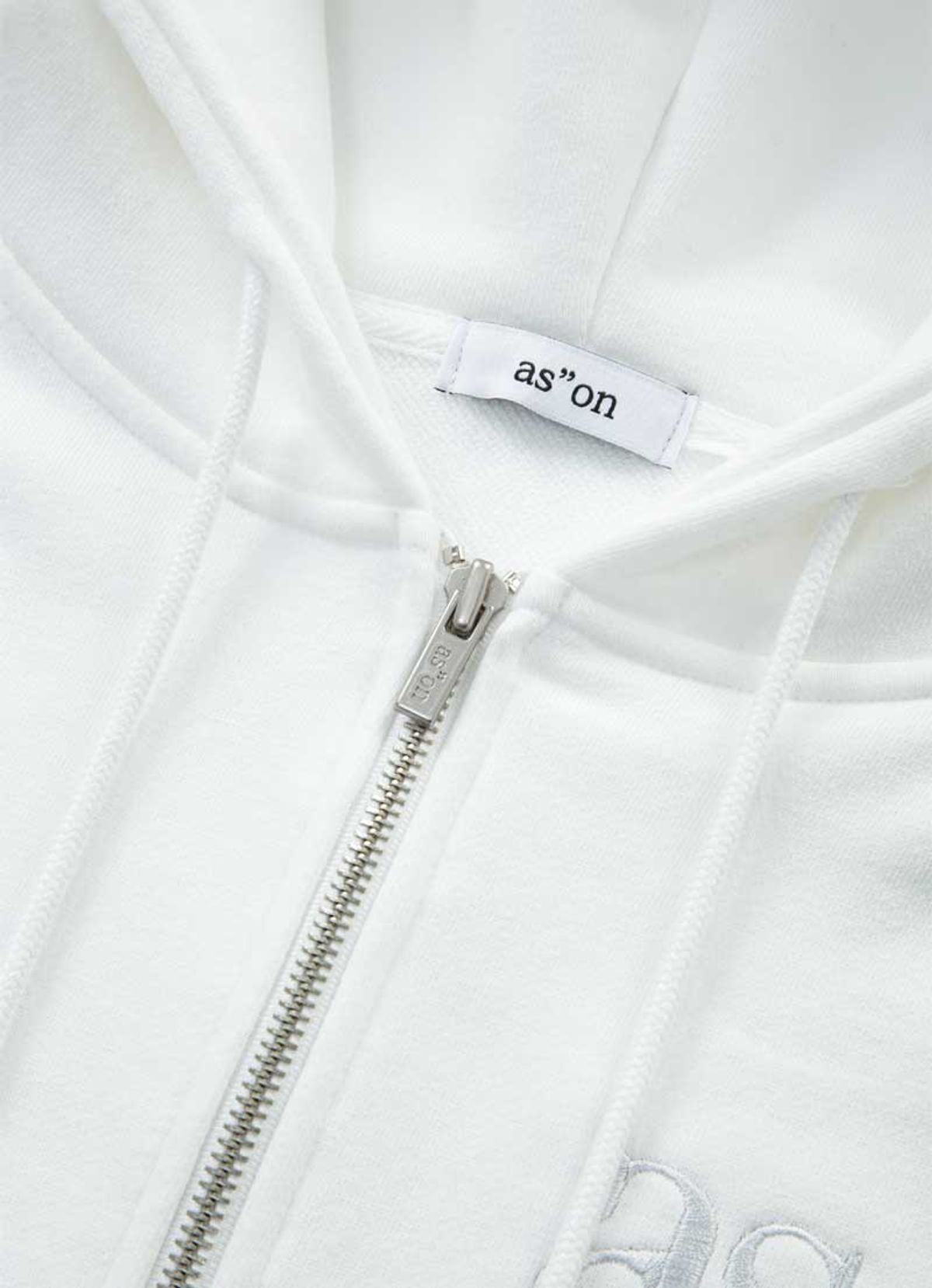 애즈온(ASON) BASIC TRAINING HOOD ZIP-UP / WHITE