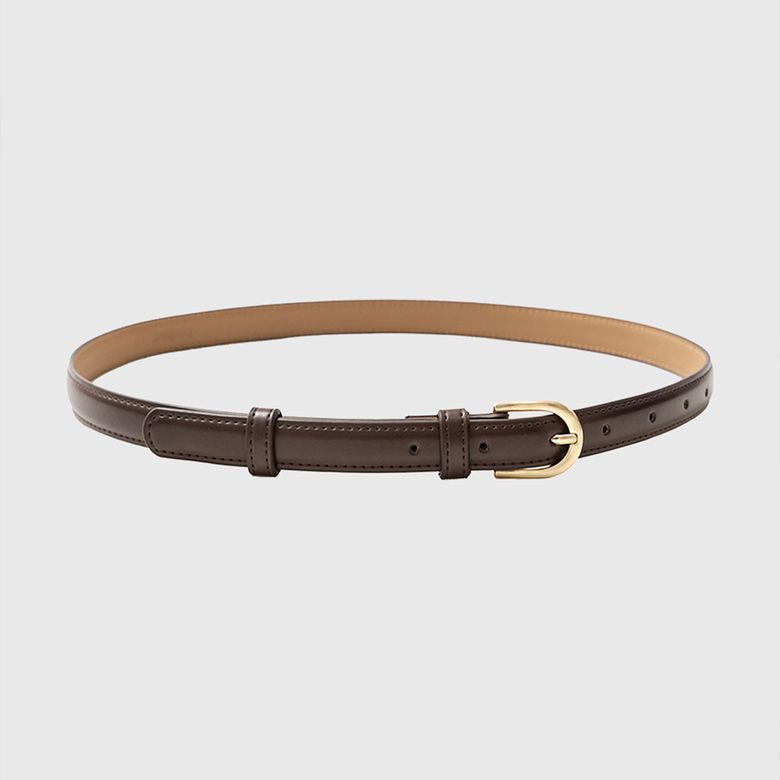 엘르 비건 레더 벨트_다크 브라운 / ELLE VEGAN LEATHER BELT_DARK BROWN