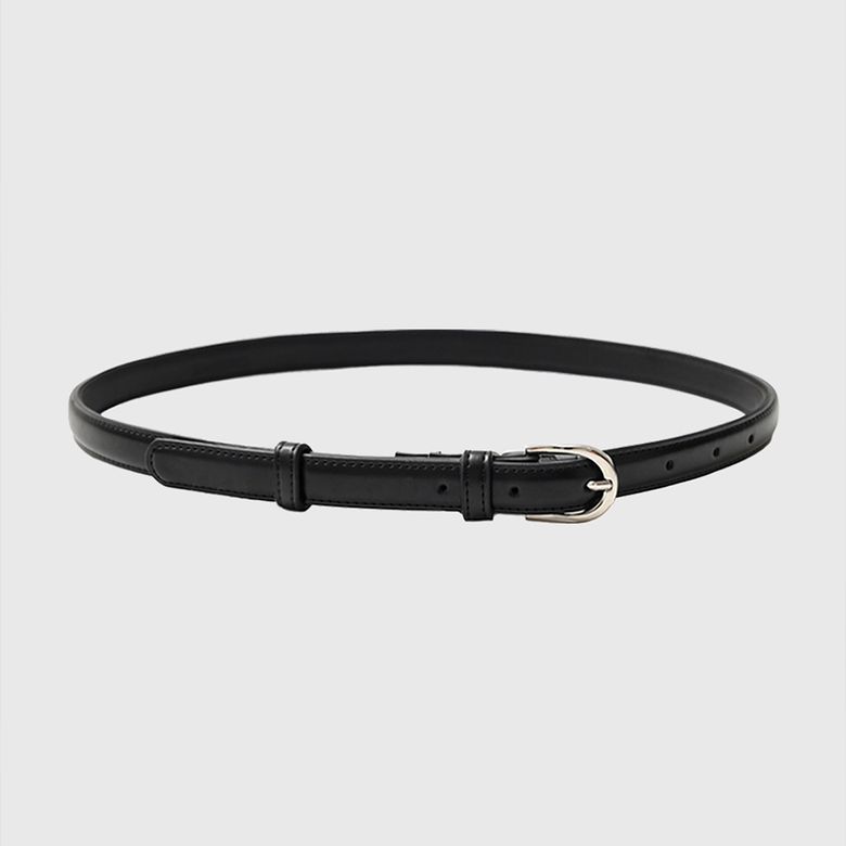 엘르 비건 레더 벨트_블랙 실버 / ELLE VEGAN LEATHER BELT_BLACK SILVER