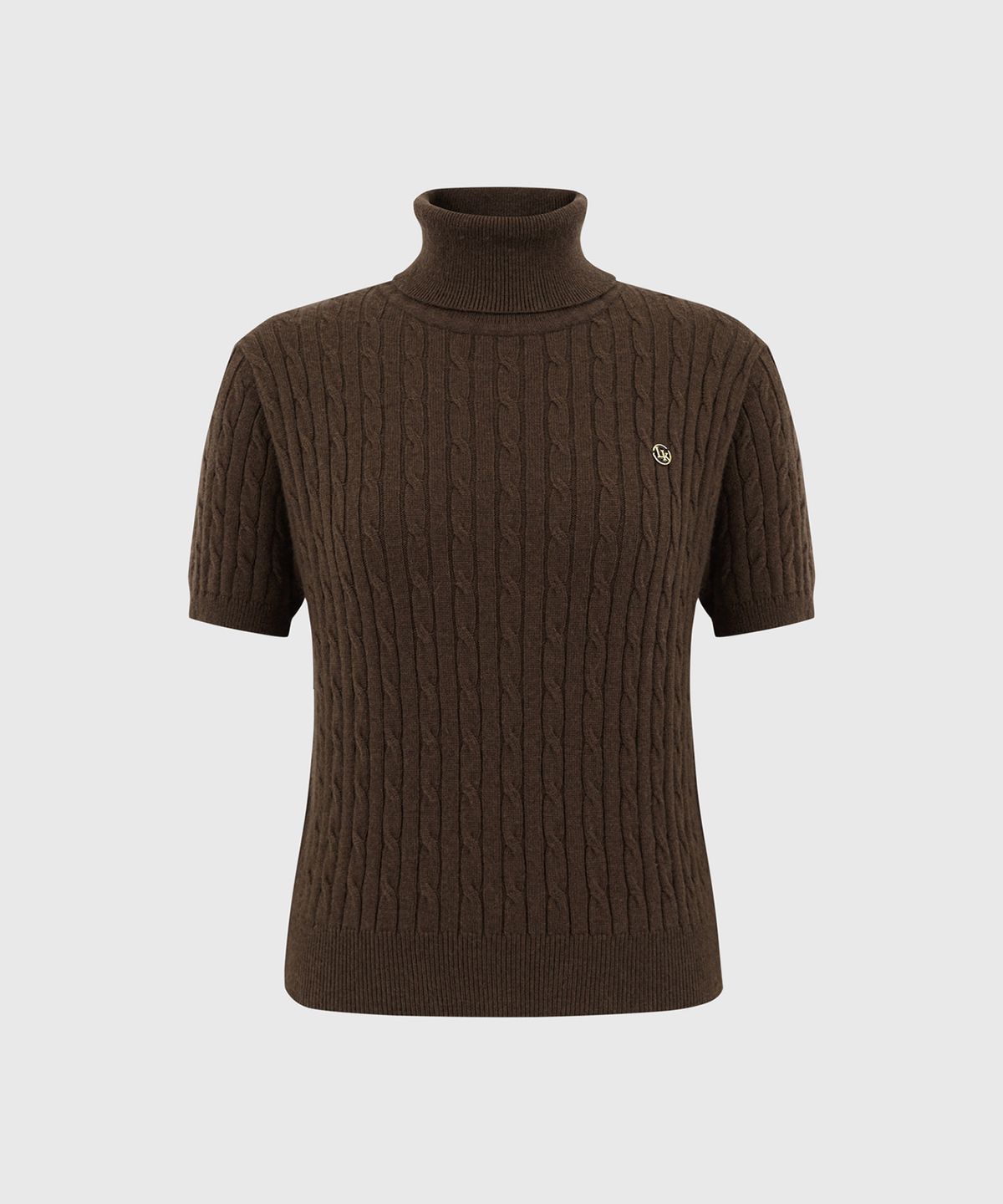 룩캐스트(LOOKAST) 리사 캐시미어 하프 탑_브라운 / LISA CASHMERE HALF TOP_BROWN