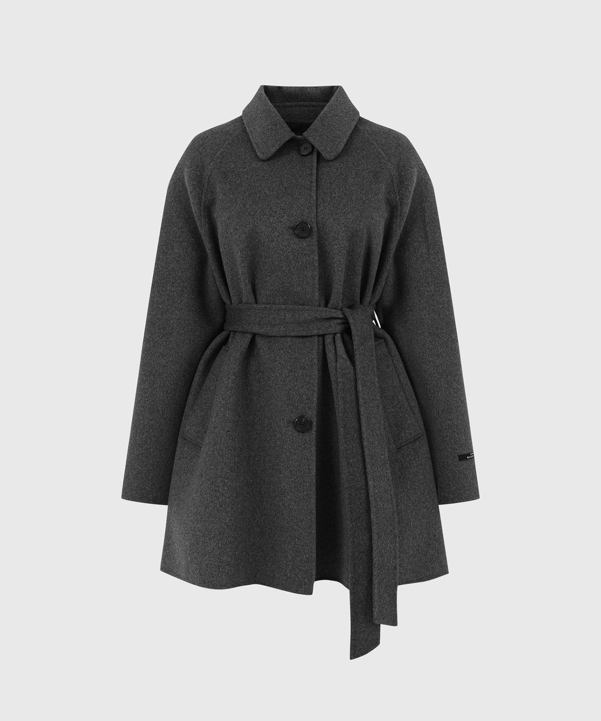 룩캐스트(LOOKAST) 리앤 울 핸드메이드 하프 코트_차콜 / LEANNE WOOL HANDMADE HALF COAT_CHARCOAL