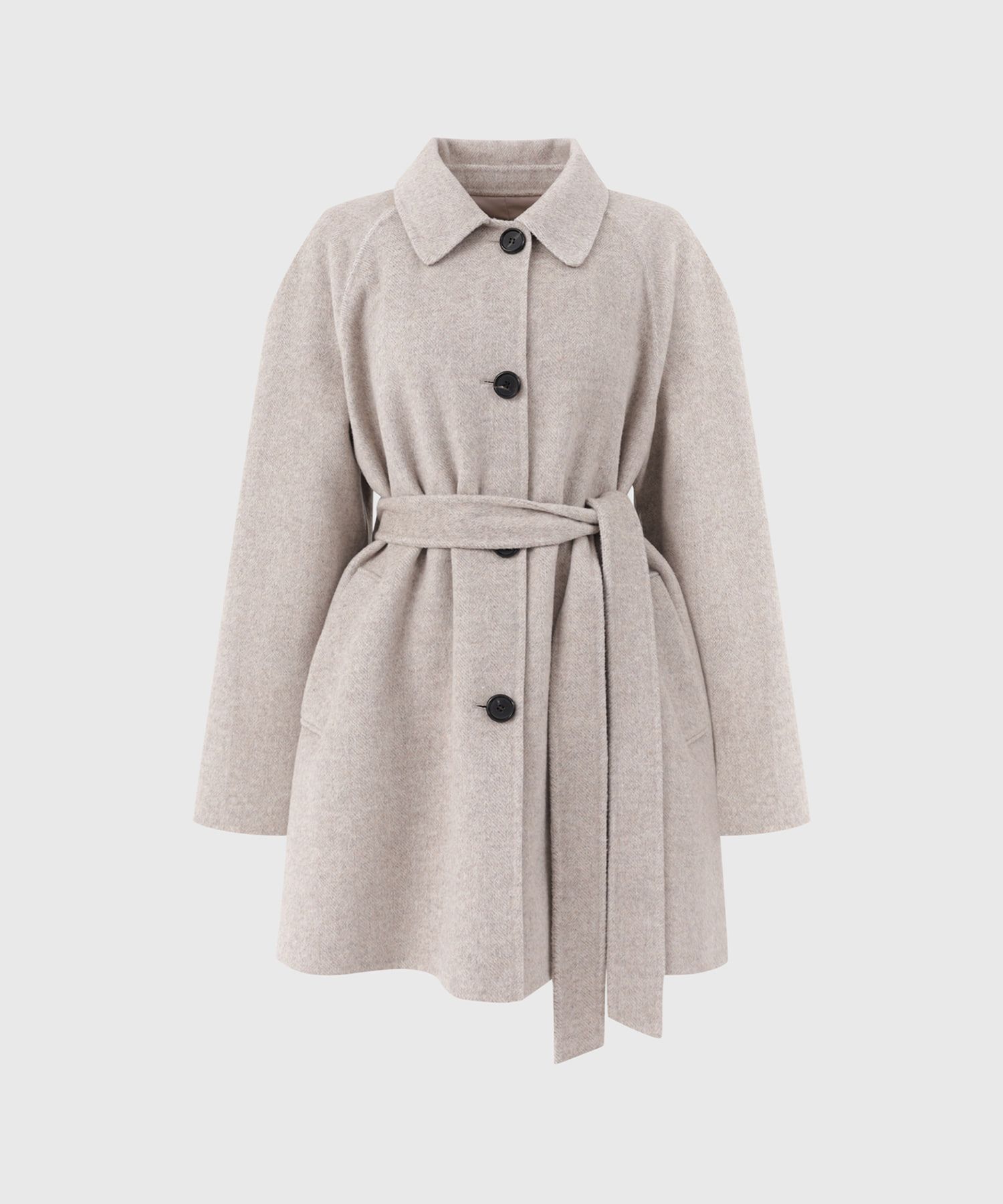 MUSINSA公式 | LOOKAST リアンウールハンドメイドハーフコート_ベージュ