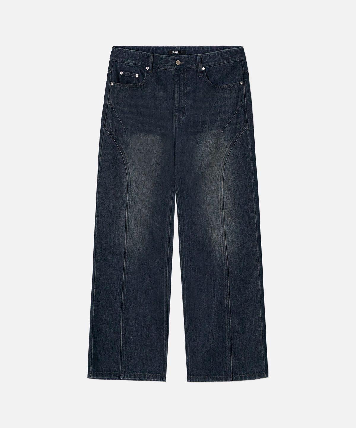 드로우핏(DRAW FIT) 커브드 인시전 라인 데님 팬츠 [SLATE BLUE]