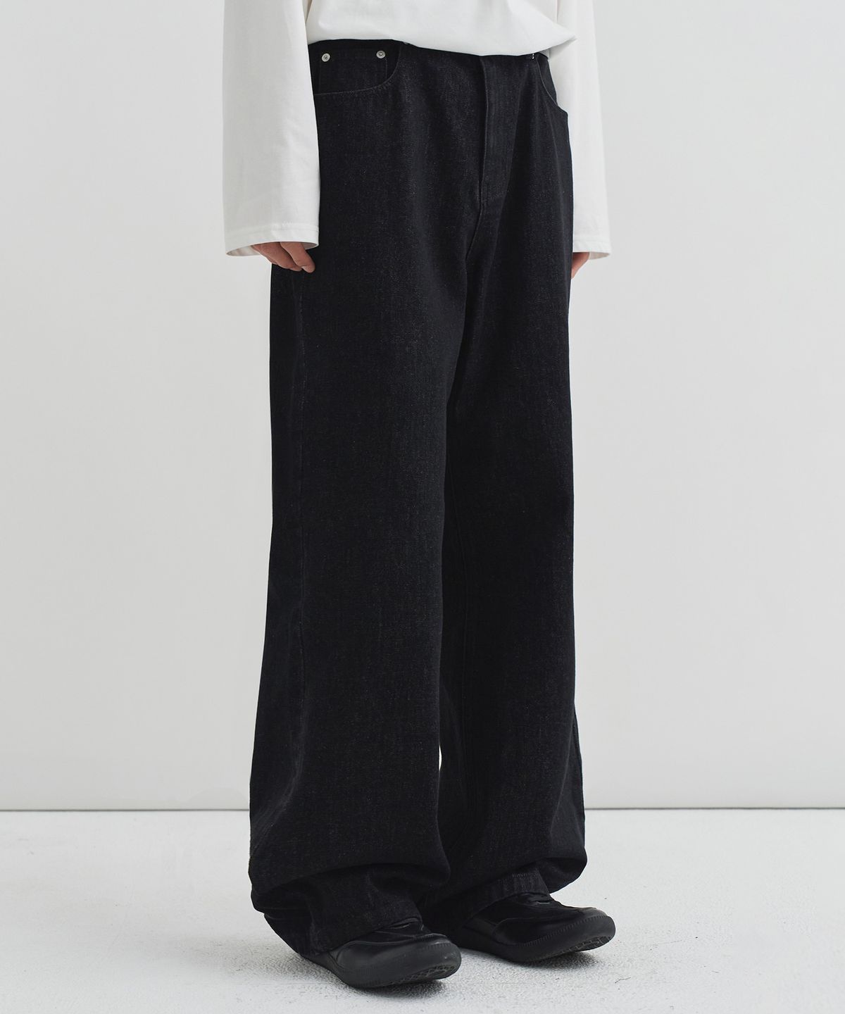 드로우핏(DRAW FIT) 리버티 와이드 플레어 데님 팬츠 [BLACK]