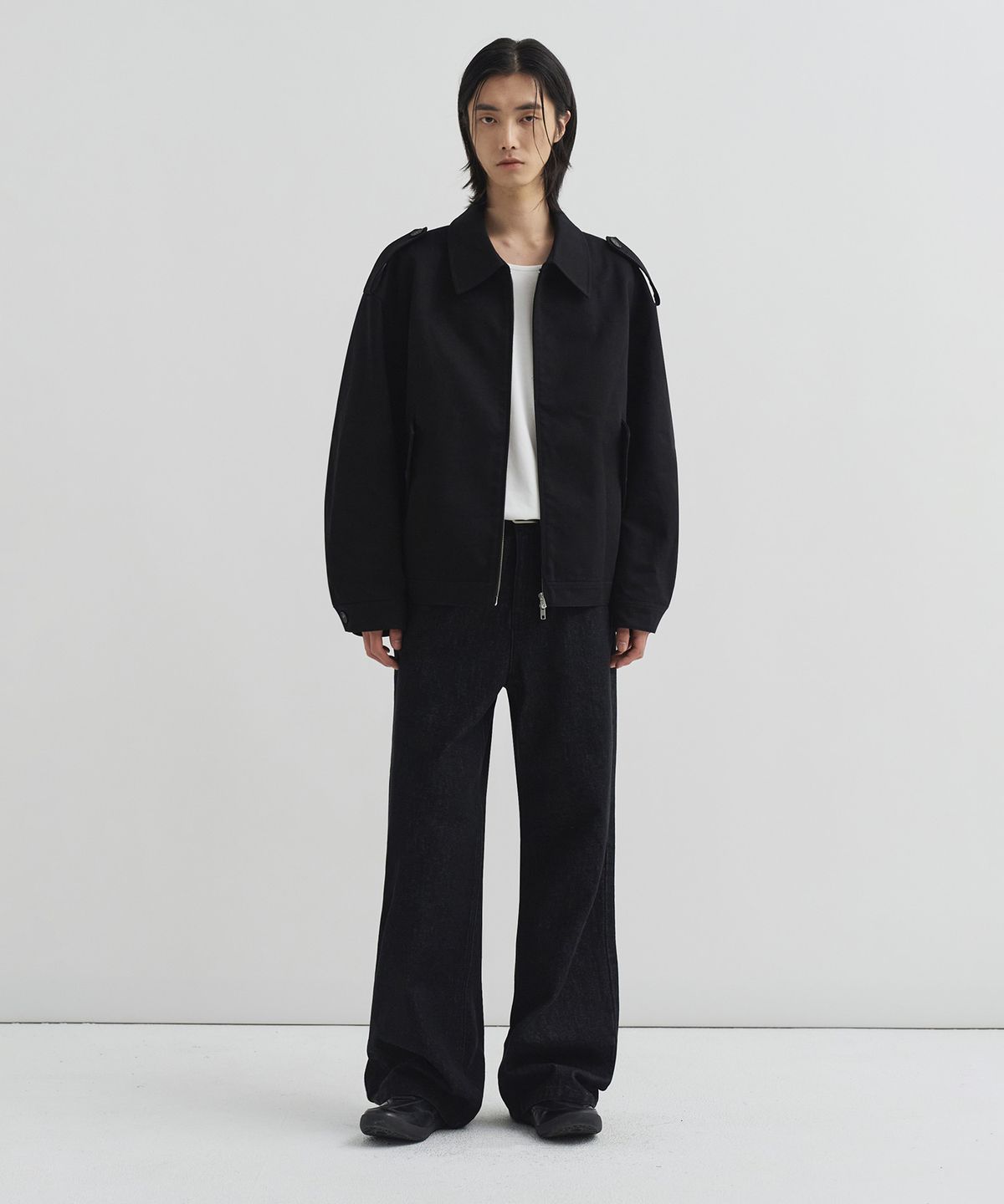 드로우핏(DRAW FIT) 리버티 와이드 플레어 데님 팬츠 [BLACK]