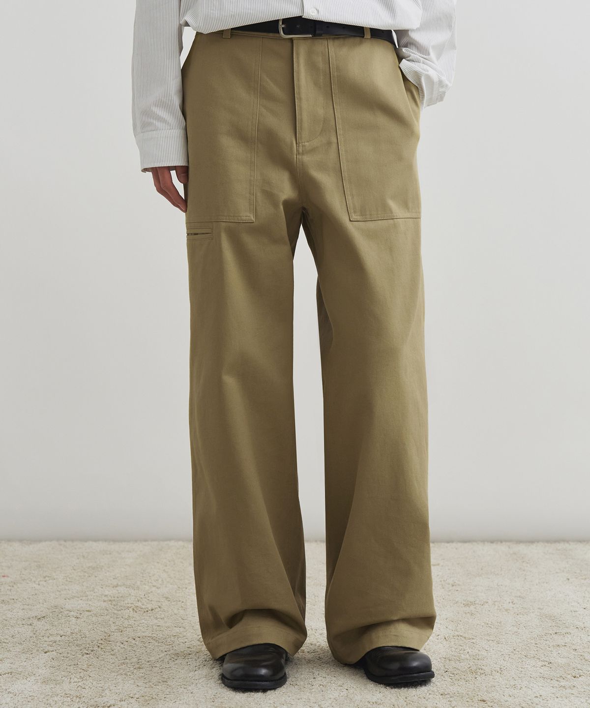 드로우핏(DRAW FIT) 와이드 퍼티그 치노 팬츠 [BEIGE]