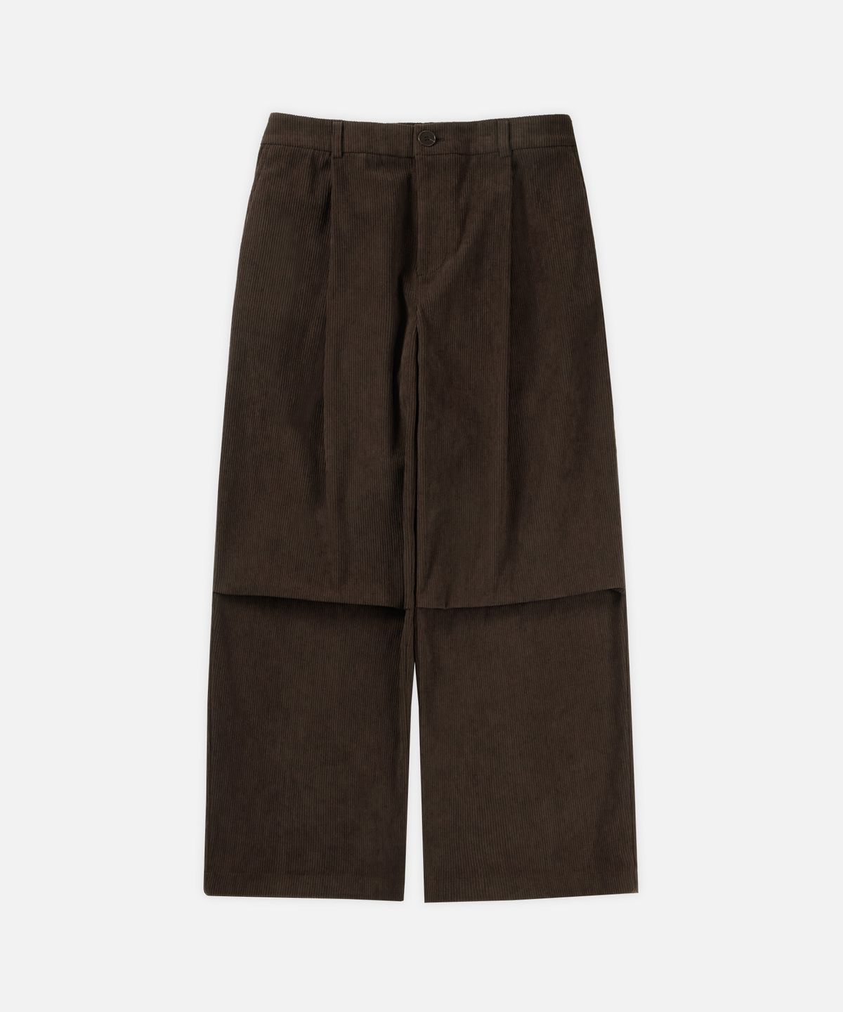 드로우핏(DRAW FIT) 에센셜 와이드 원턱 코듀로이 팬츠 [BROWN]