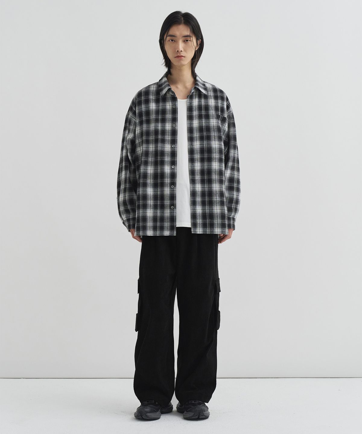 드로우핏(DRAW FIT) 레이어 카고 포켓 코듀로이 팬츠 [BLACK]