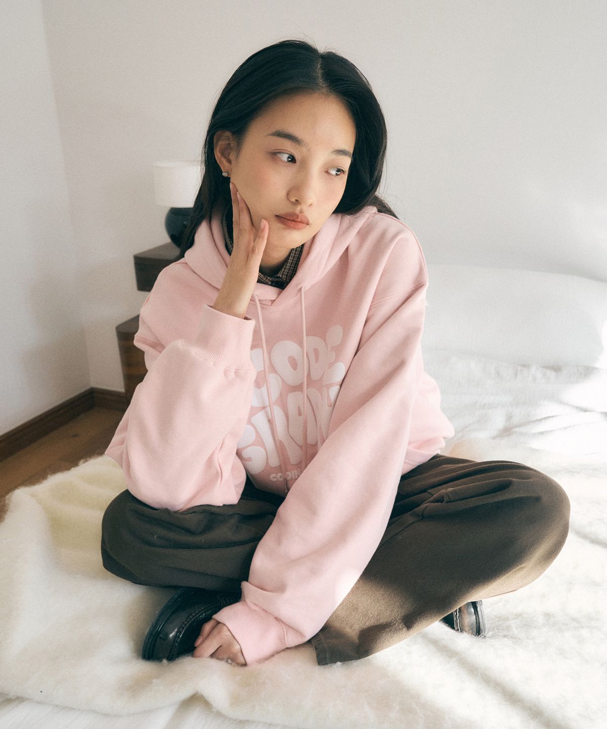 코드그라피(CGP) JELLY 로고 후드티_핑크