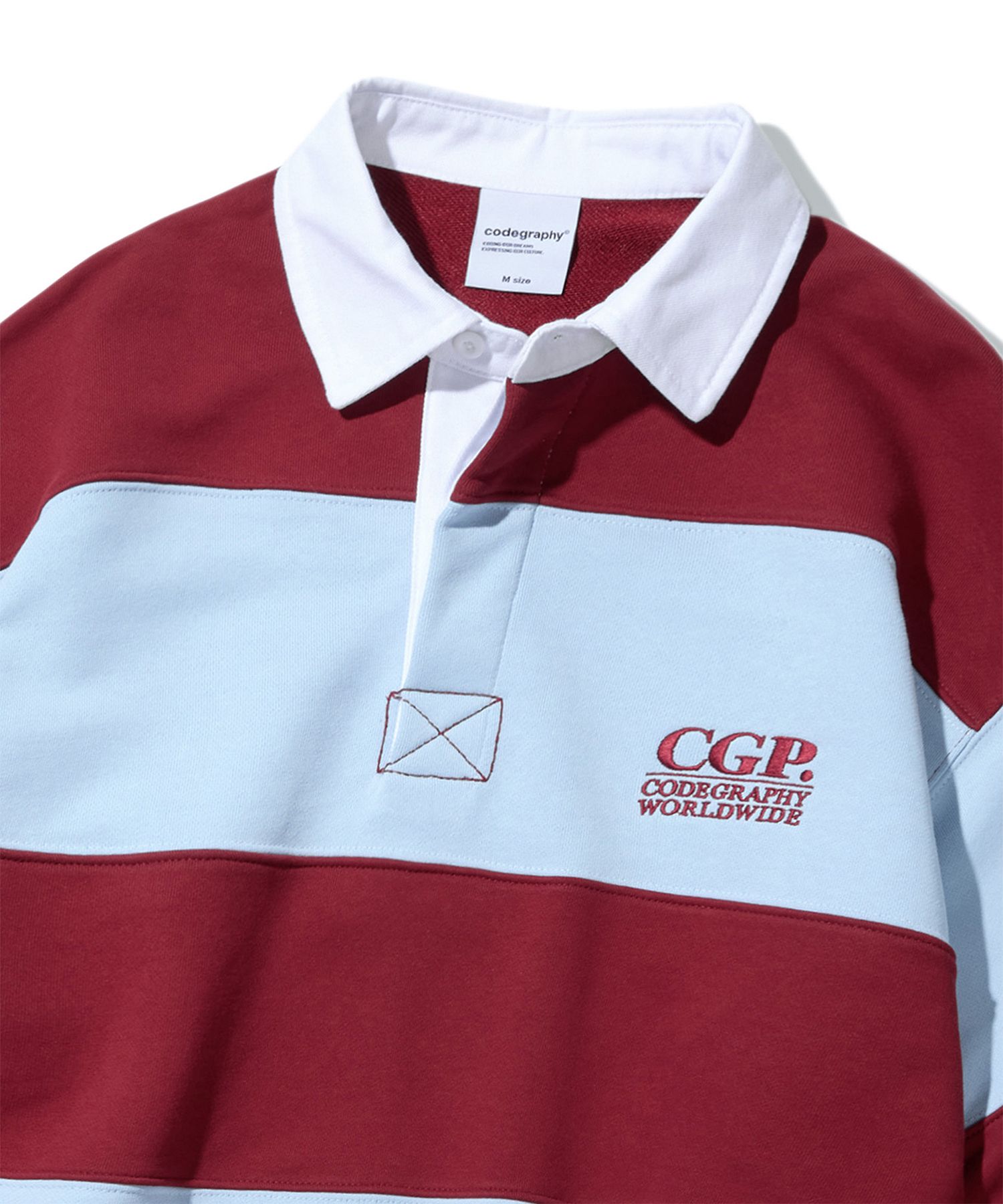 MUSINSA | Codegraphy CGP Small Square Logo Stripe Rugby Man