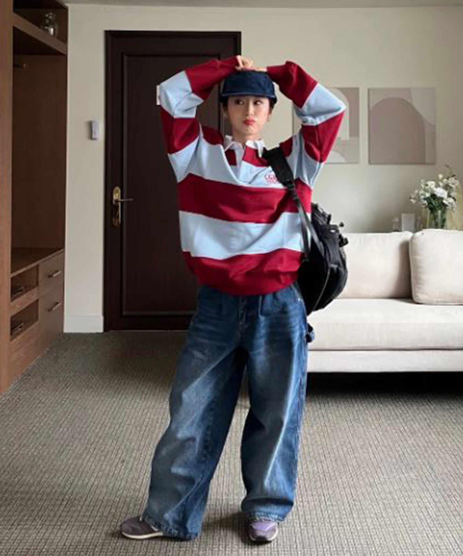 MUSINSA | Codegraphy CGP Small Square Logo Stripe Rugby Man