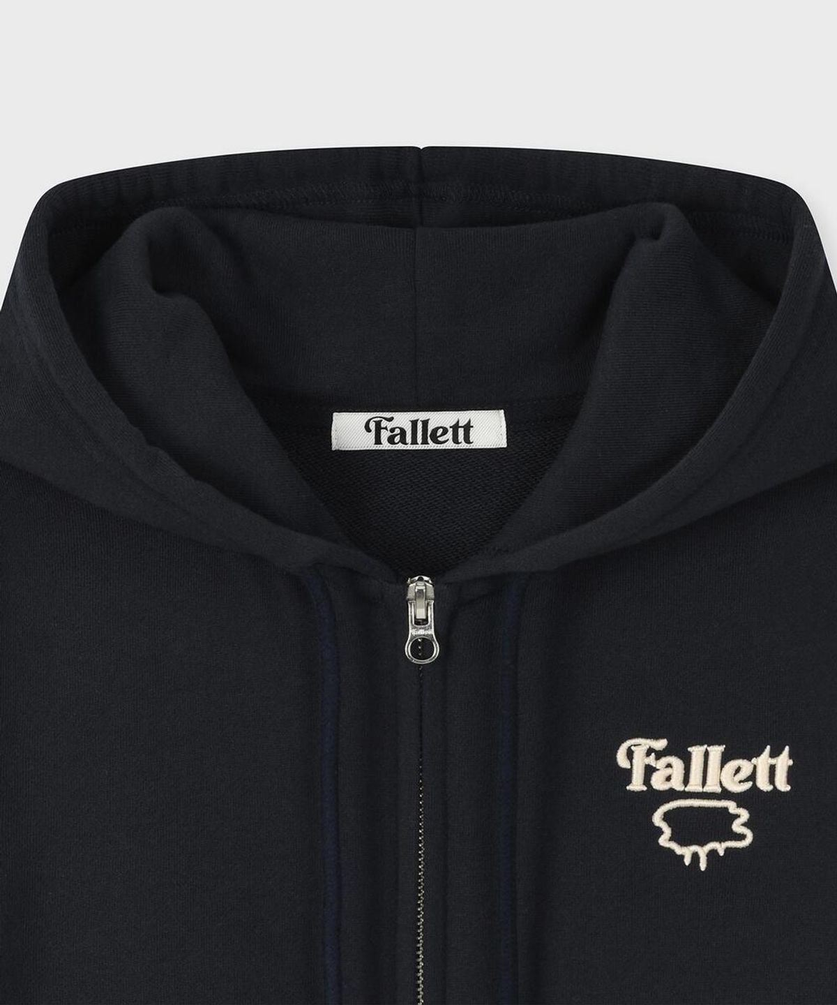 팔렛(FALLETT) 스토리 로고 심볼 후드 집업 네이비