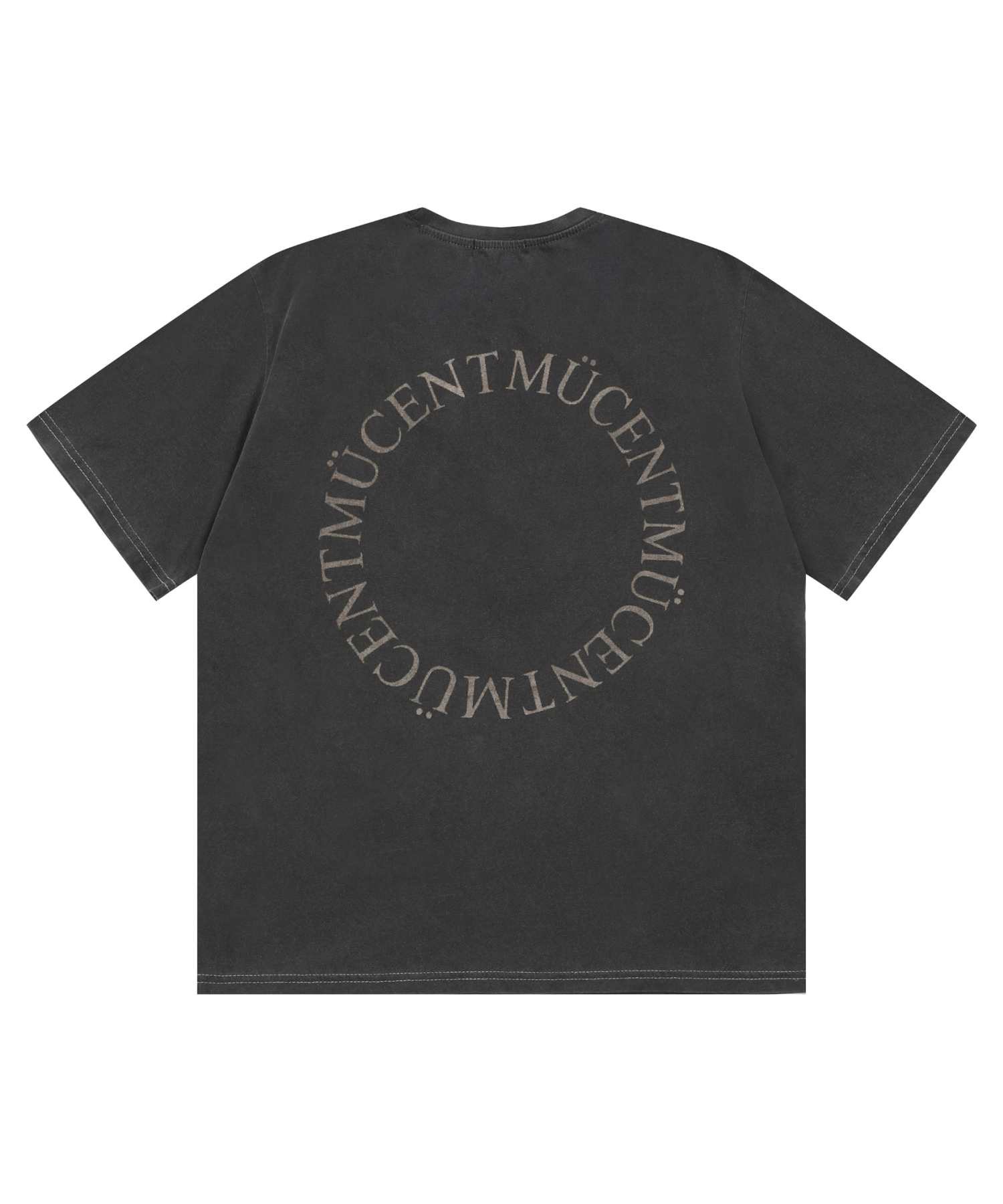 MUSINSA | MUCENT Pigment Dirty Washing Round Back Logo Short