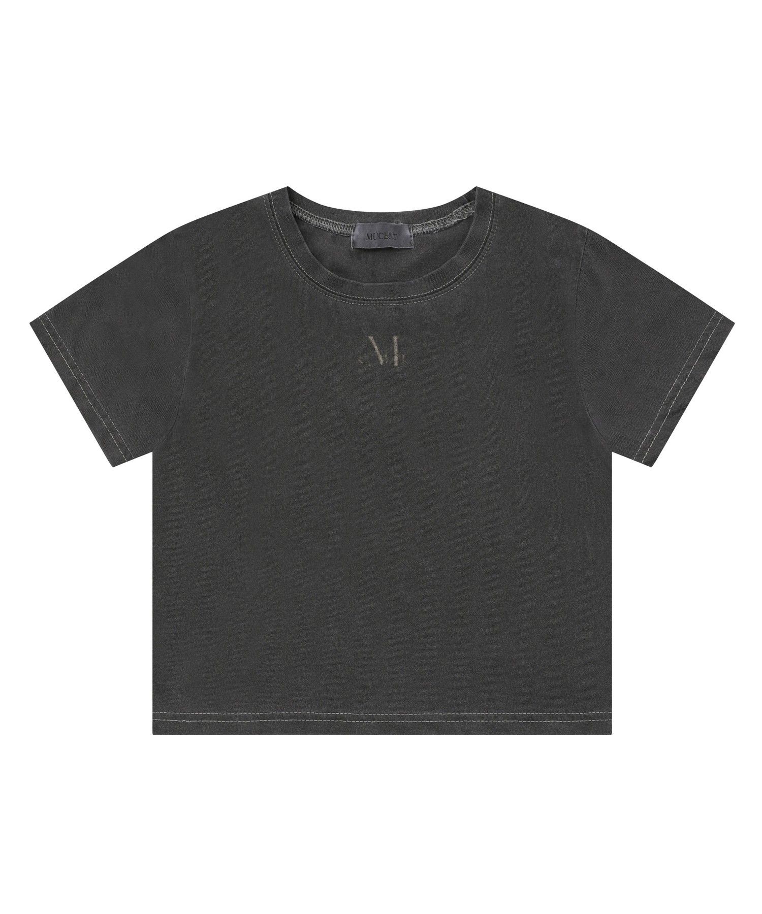 ★MUCENT★ Pigment Dirty Washing Signature Back Logo Circula MUSINSA | MUCENT Pigment Dirty Washing Round Back Logo Short
