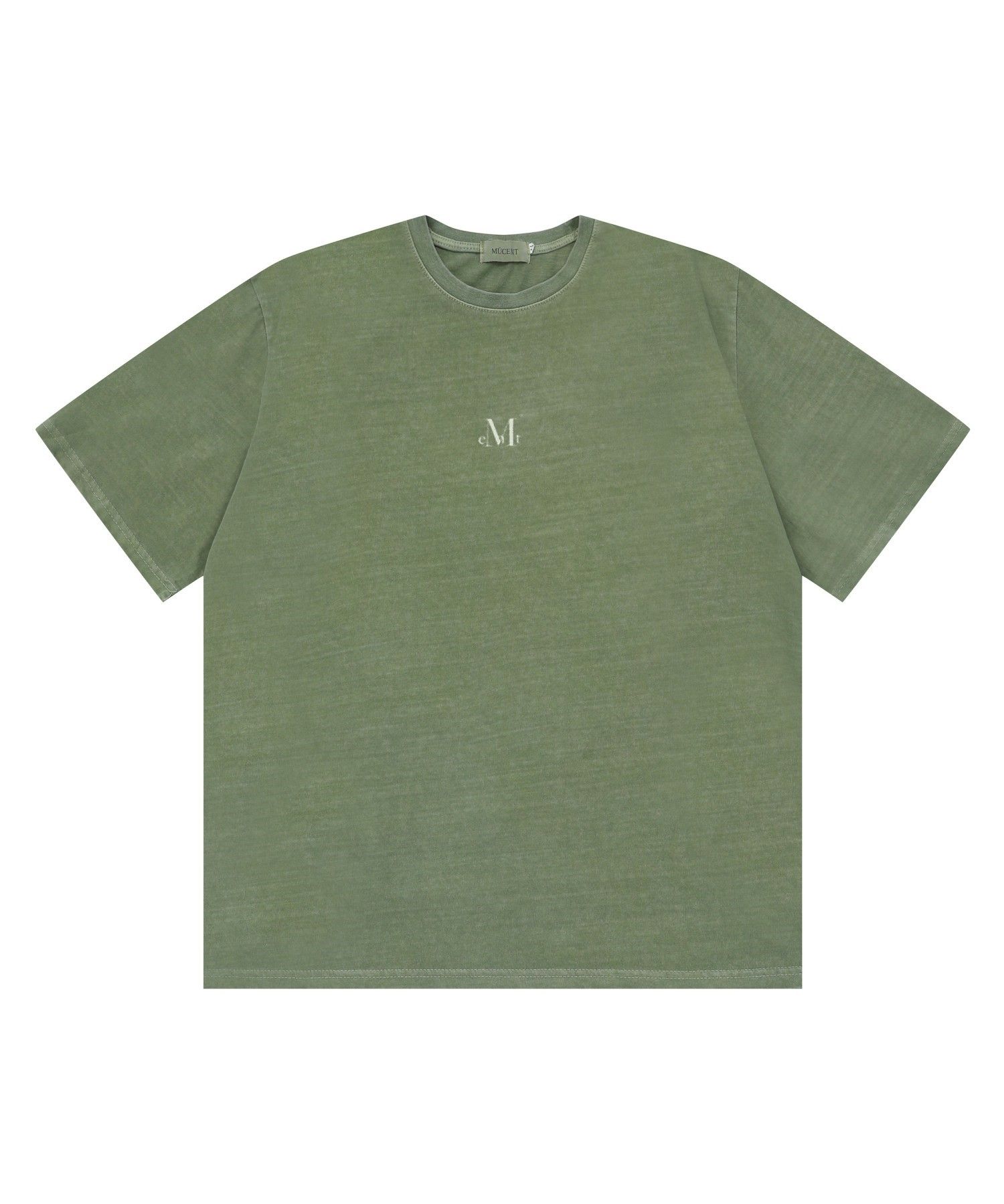 ★MUCENT★ Pigment Dirty Washing Signature Back Logo Circula MUSINSA | MUCENT Pigment Dirty Washing Round Back Logo Short